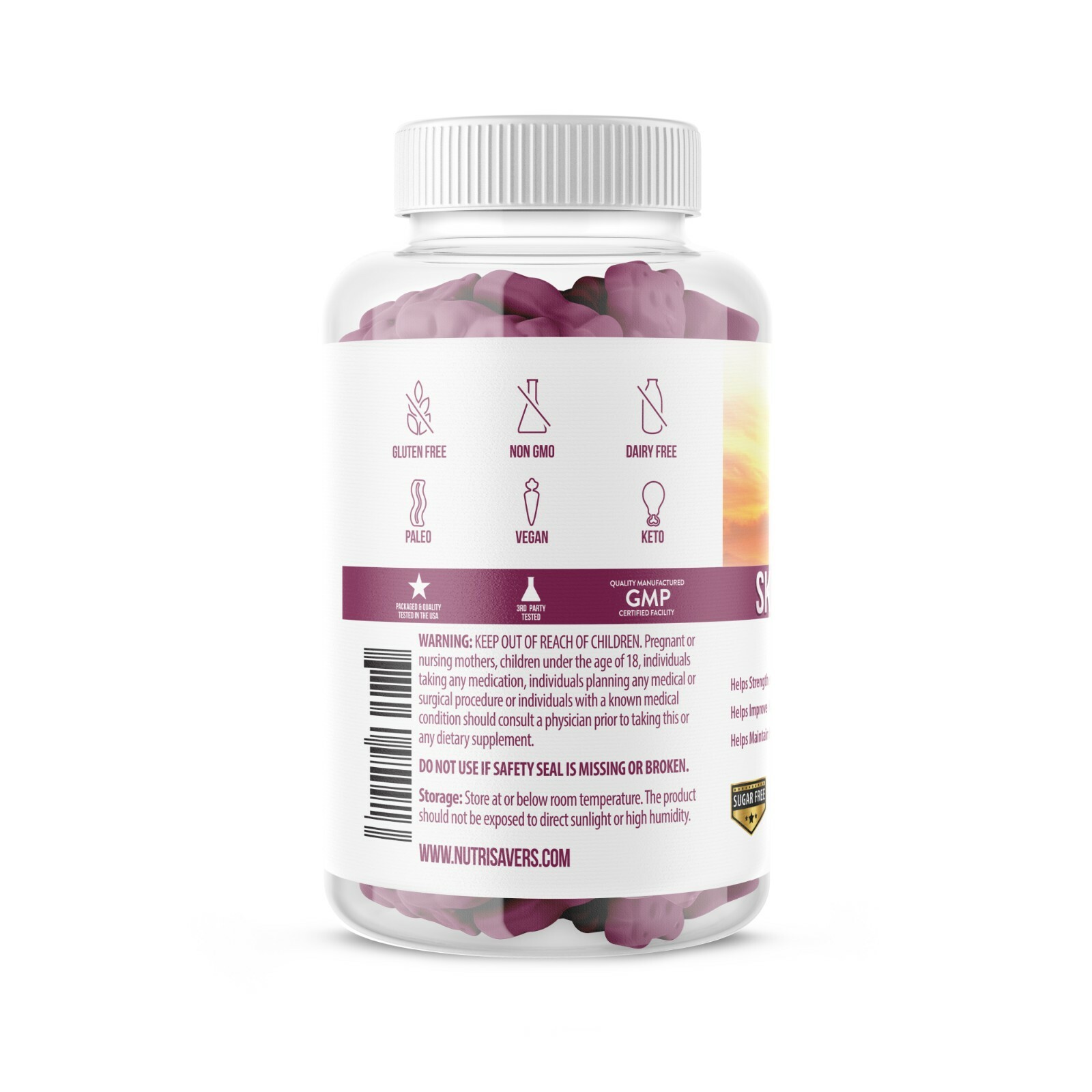 Nutrisavers Hair Skin & Nails Health Dietary Supplement – 60 Gummies