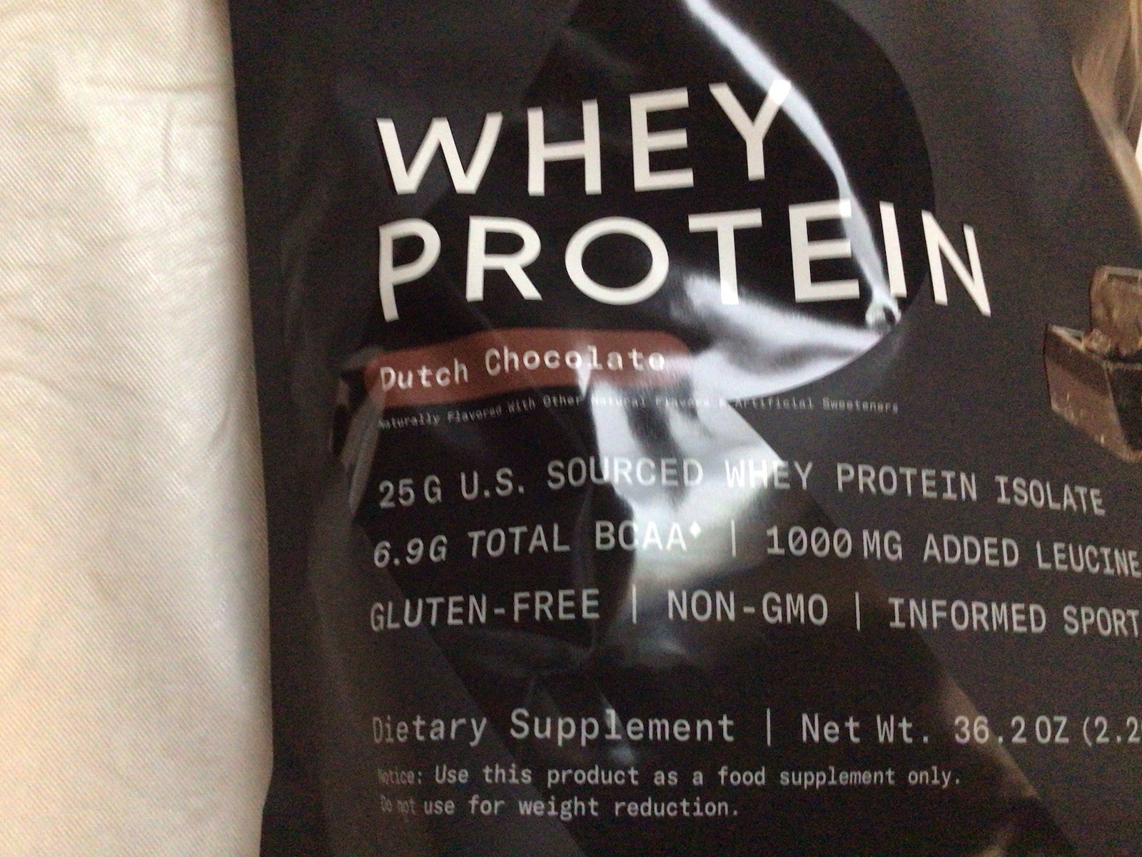 Whey Protein Isolate Sports Nutrition 2lb Bag Dutch Chocolate Powder 25 Servings