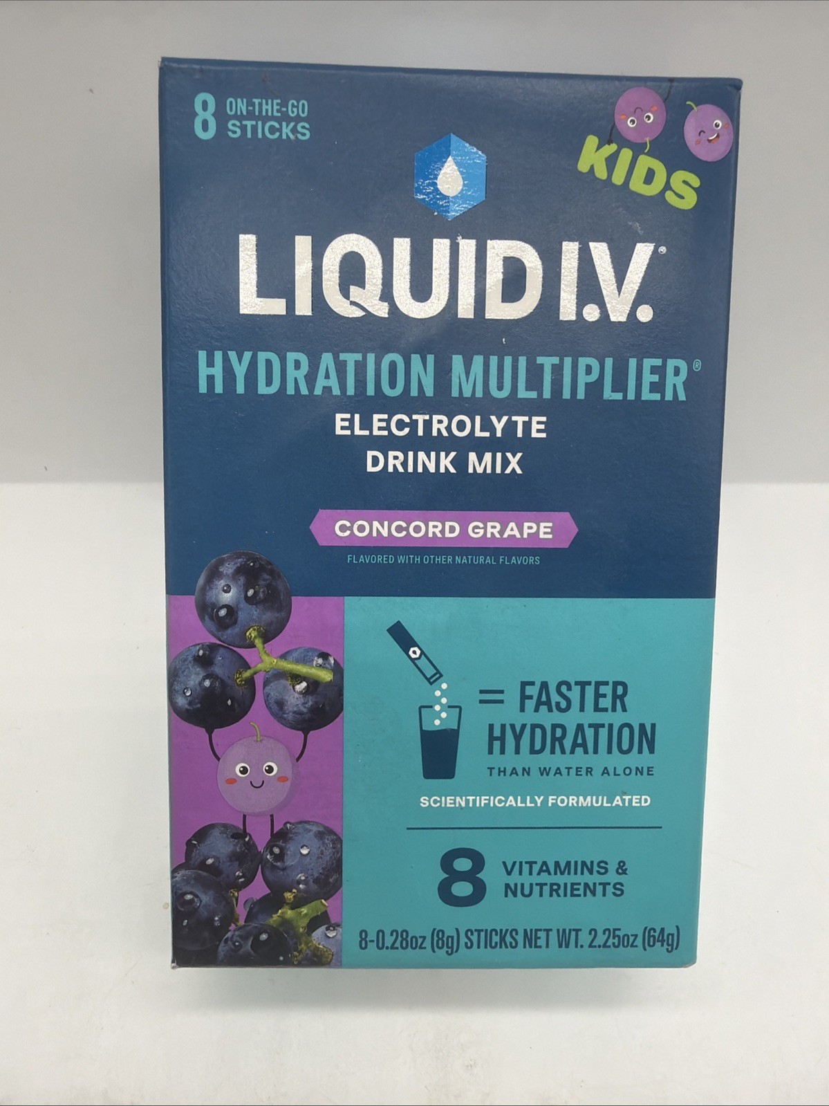 Liquid I.V. Hydration Multiplier Electrolyte Drink Mix Kid Grape 8 COMBINESHIP