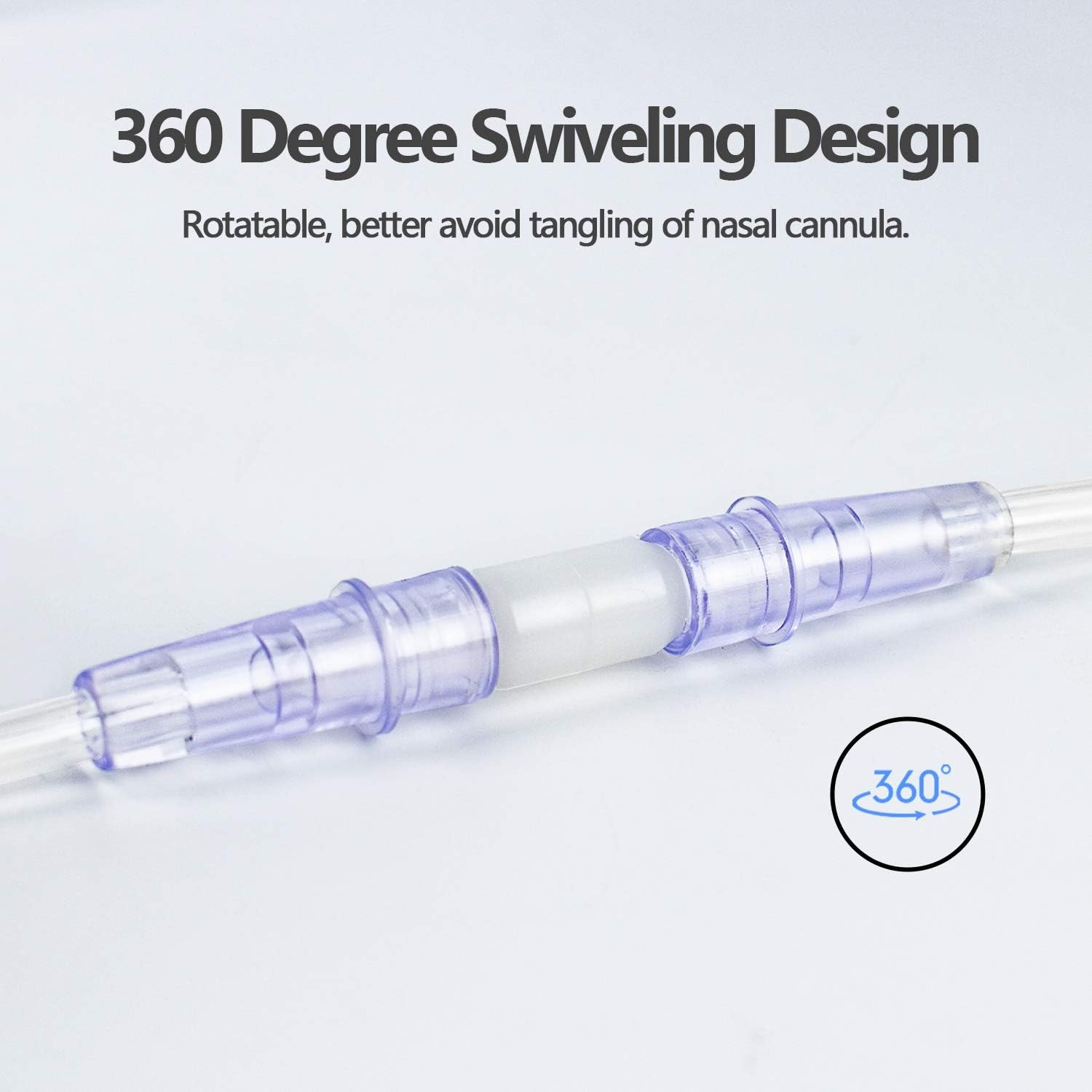 5Packs Oxygen Tubing Swivel Connector for 5 Count (Pack of 1), Transparent