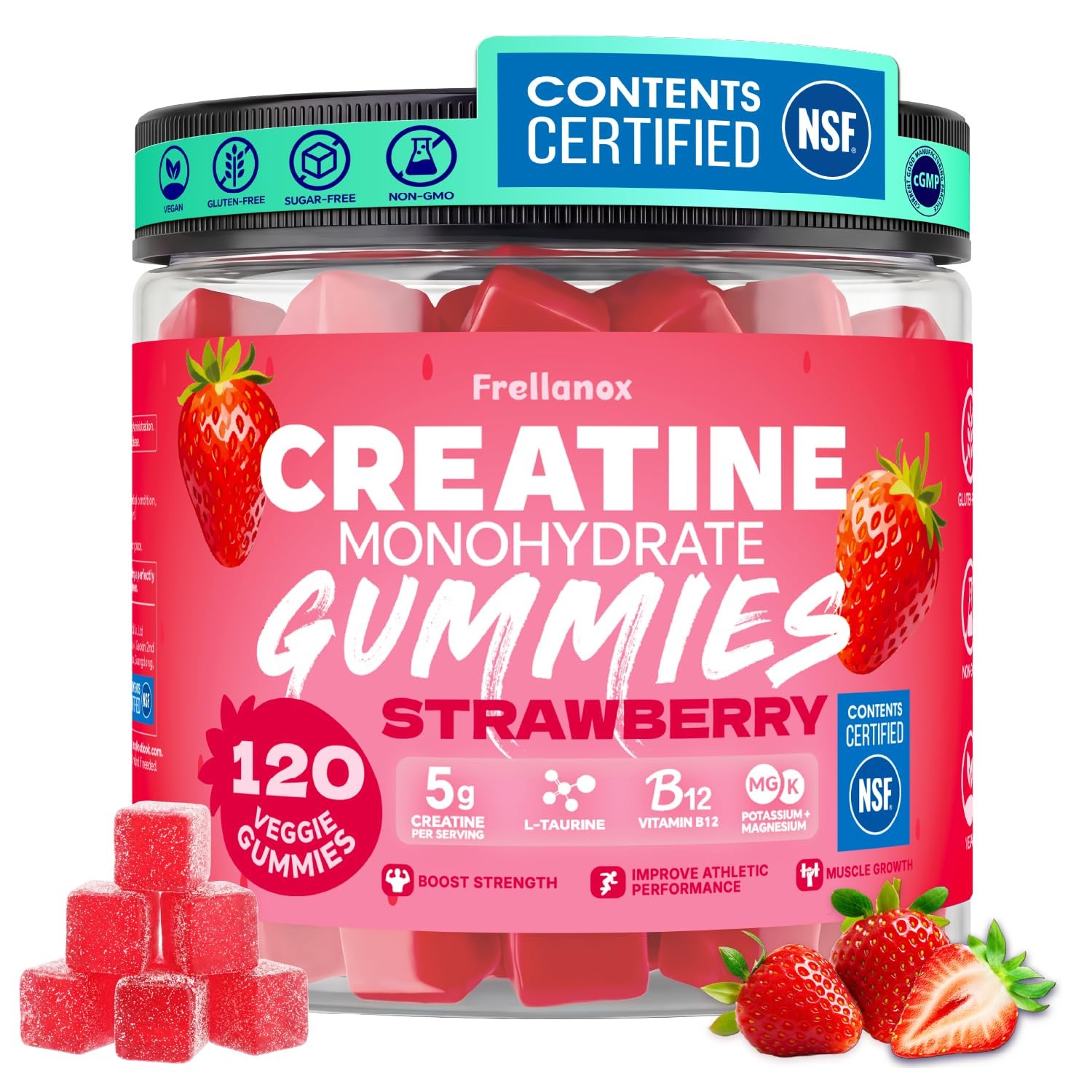 Creatine Monohydrate Gummies 5000mg for Women & Men – Creatine Gummies with B…