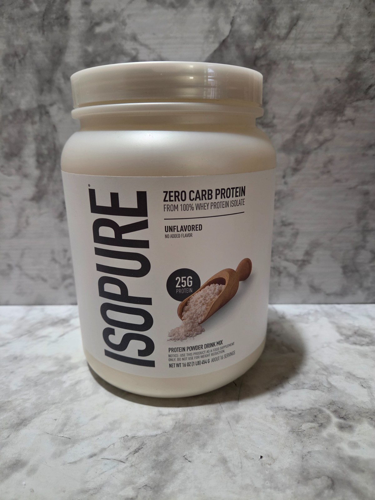 Isopure Zero Carb 25g Protein Powder Unflavored 16 OZ 3/2028