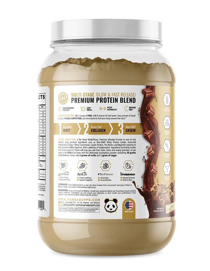 Panda Supps Fuel Premium Whey Casein Collagen Protein Blend 25 Serving 5 Flavors