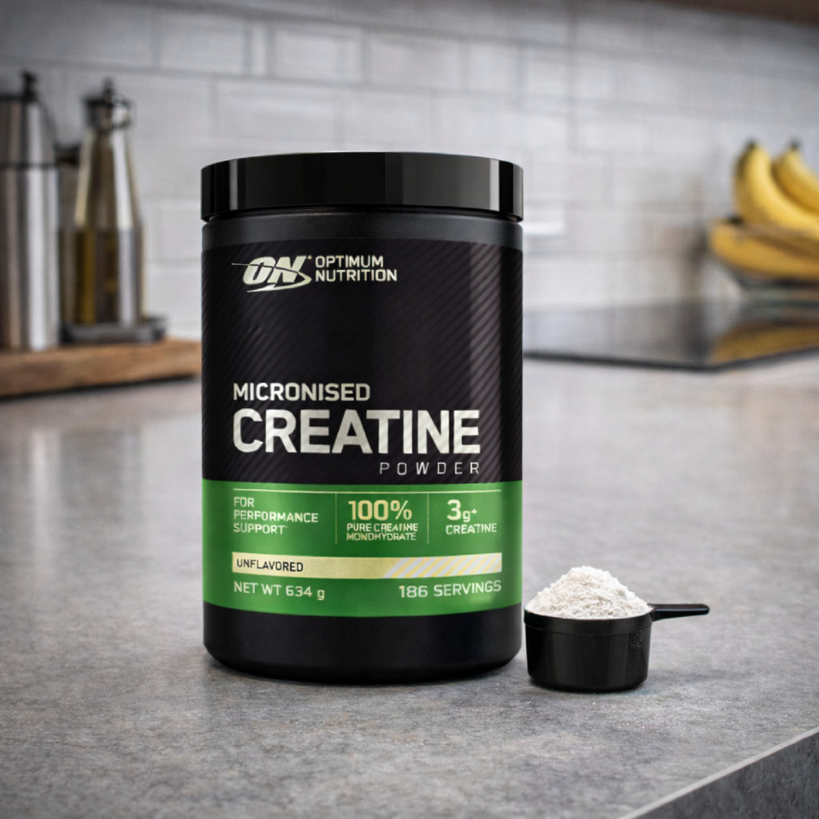 OPTIMUM ON Creatine Powder 100% PURE – 634g – 186 SERVINGS – TOP – Muscle growth