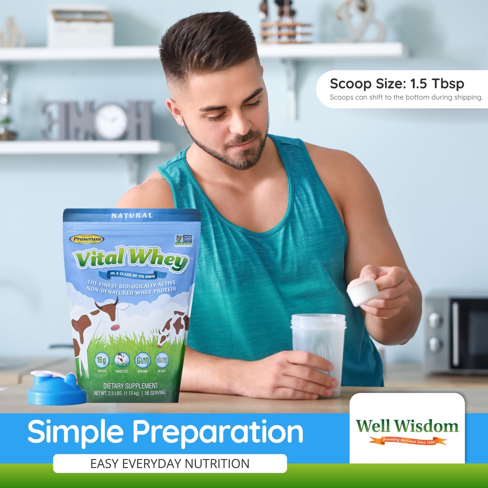 Grass-Fed Whey Protein Powder for Immune Vitality, Natural Cocoa 600g (30 Ser…