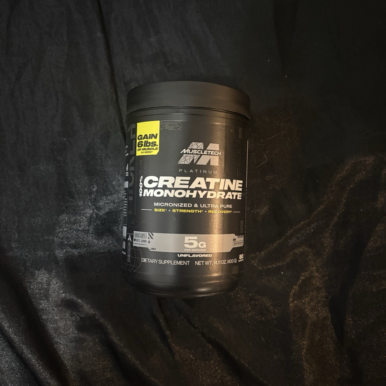 Creatine Monohydrate Powder Platinum Pure Micronized Muscle Recovery + Builder