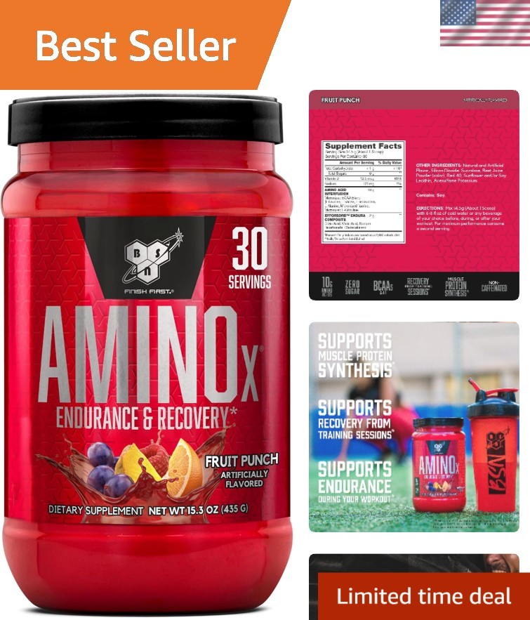 Amino X Muscle Recovery & Endurance Powder, BCAAs, 10 Grams of Amino Acids, K…