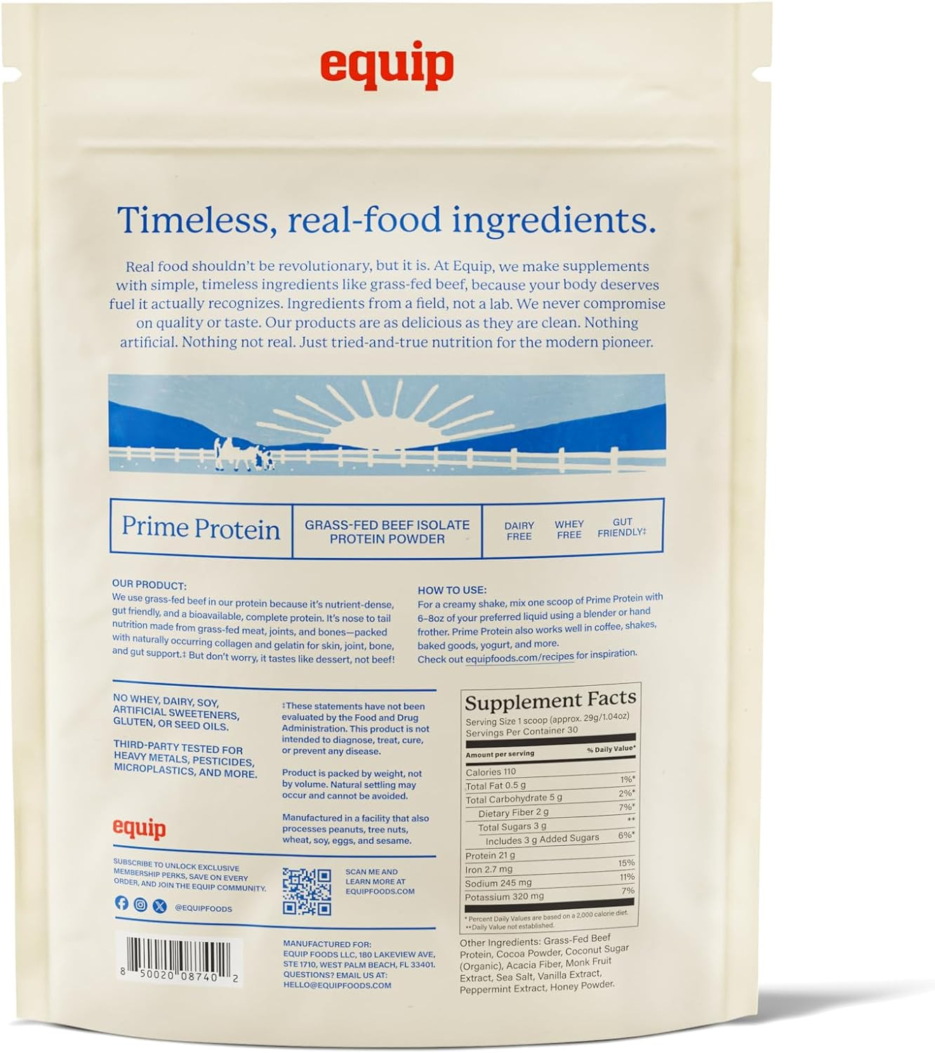 Foods Prime Protein Powder | Clean, Grass Fed Beef Protein Powder for Women & Me