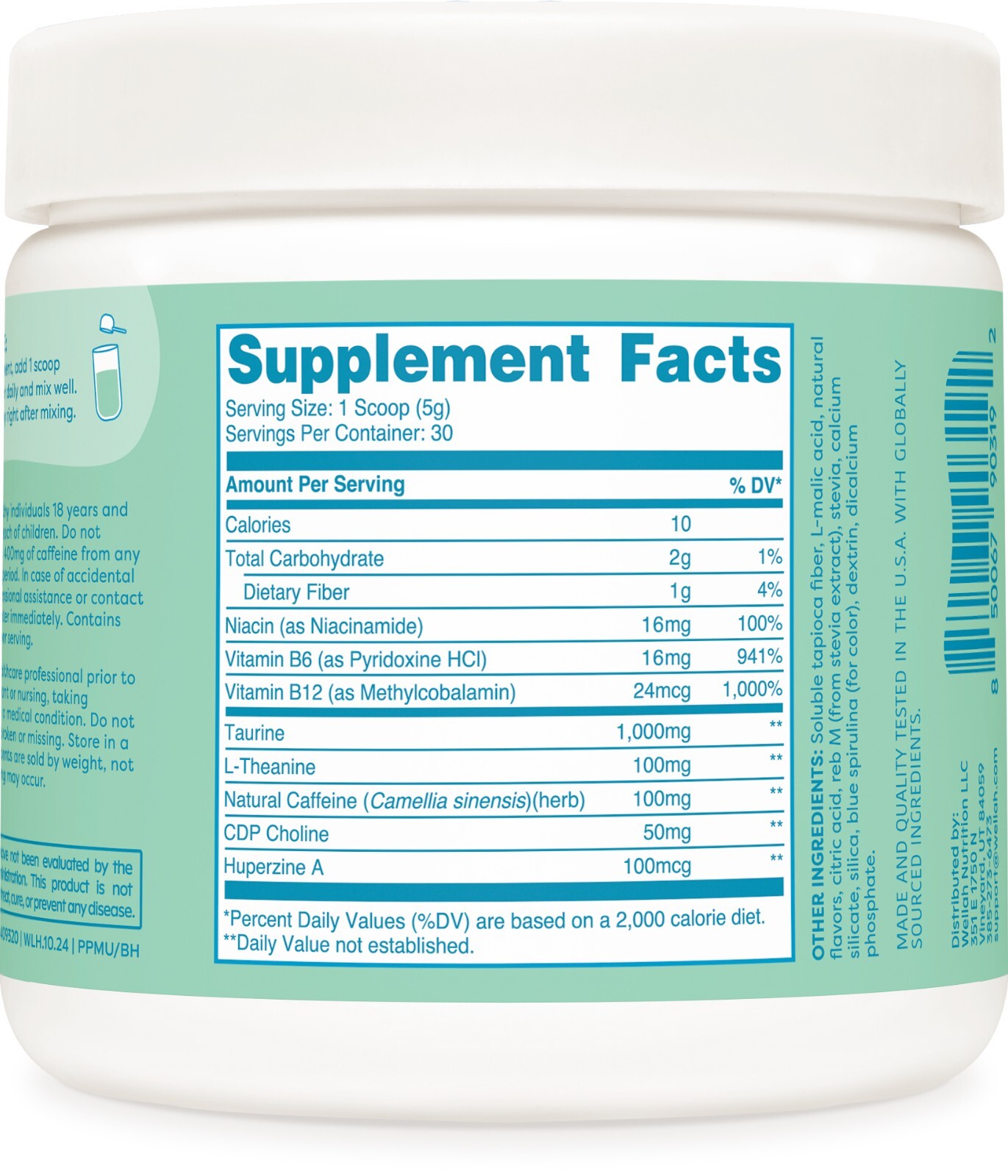 Wellah Perfect Pick-Me-Up (Blue Hawaii) 30 Servings