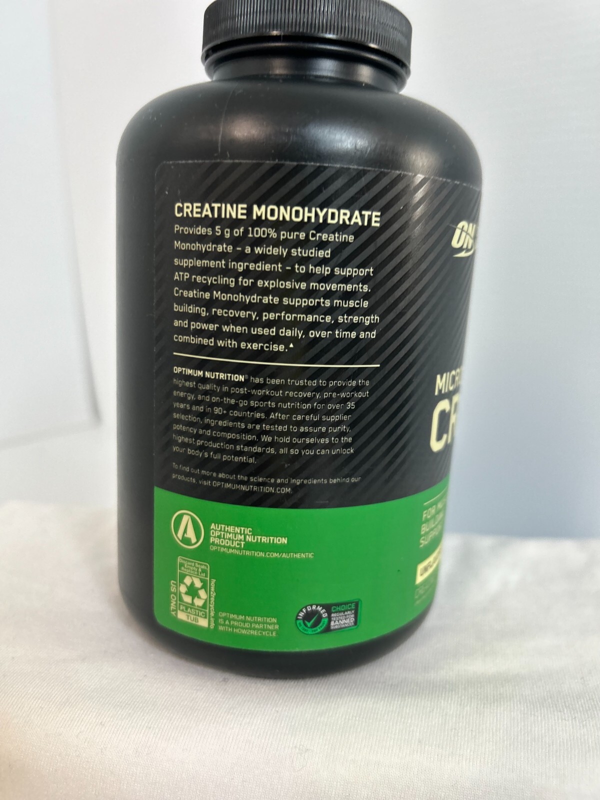 New Optimum Nutrition Micronized Creatine Powder, Unflavored, 1.32 lb (600 g)