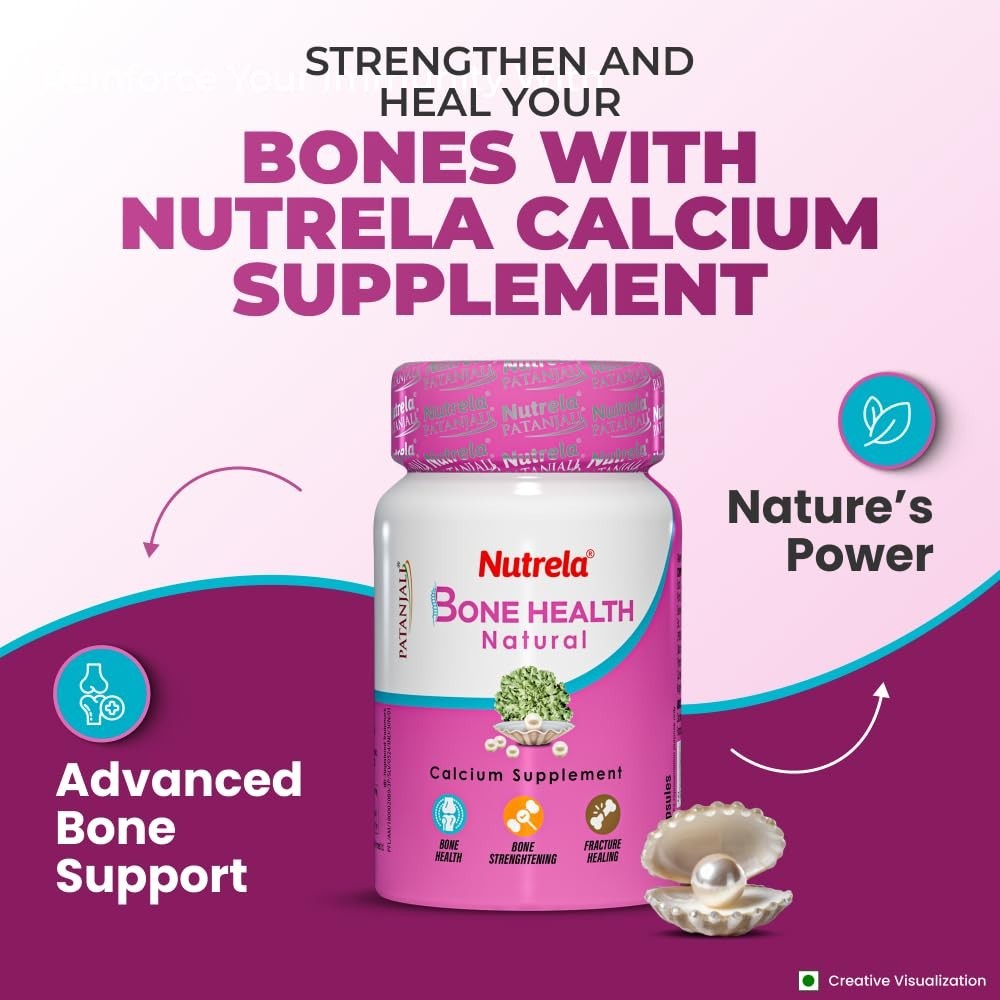 2x pack Patanjali Nutrela Bone Health Natural Calcium Supplement For Men / Women