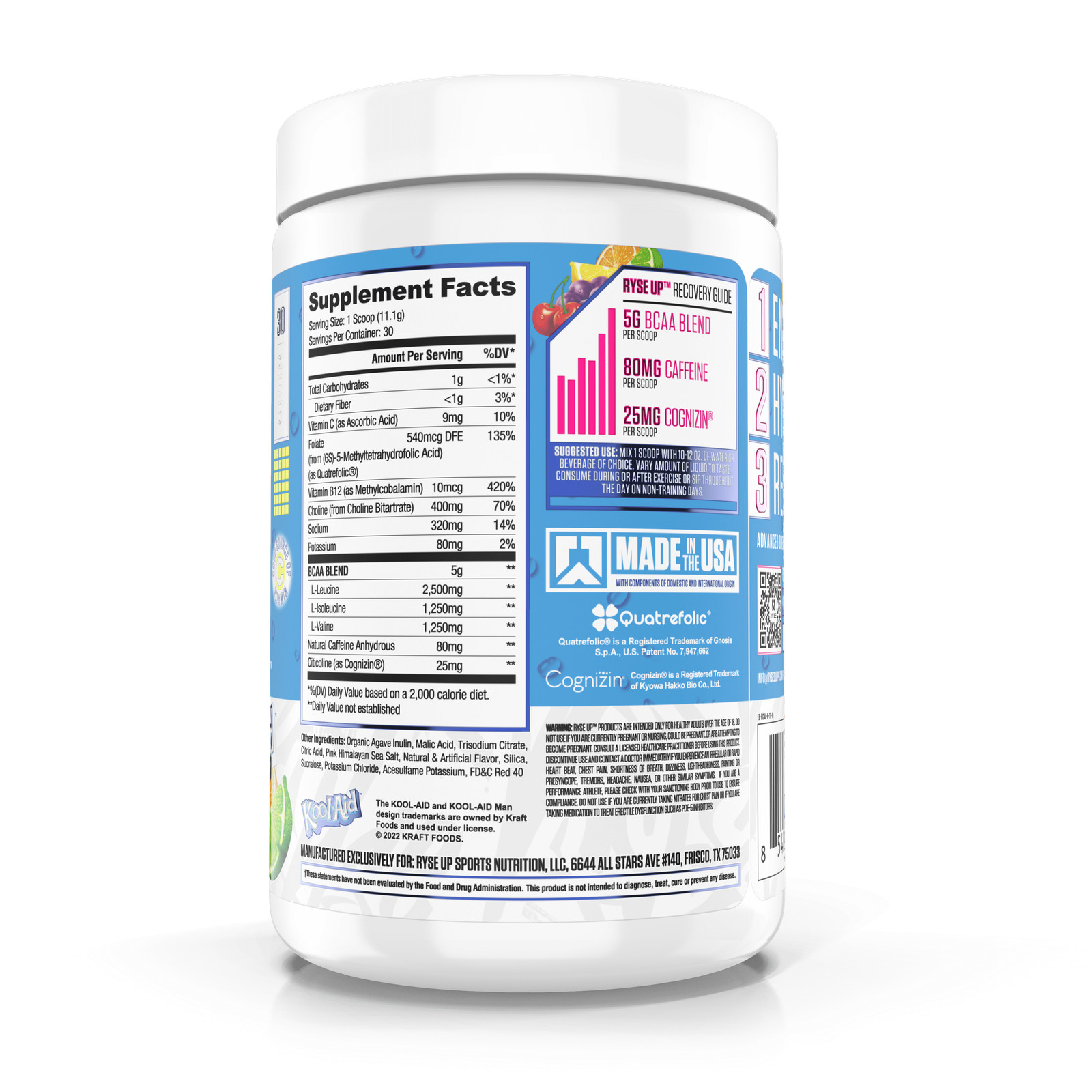 RYSE Supplements Element Series, BCAA Focus Intra Post Workout Powder, KOOL-AID