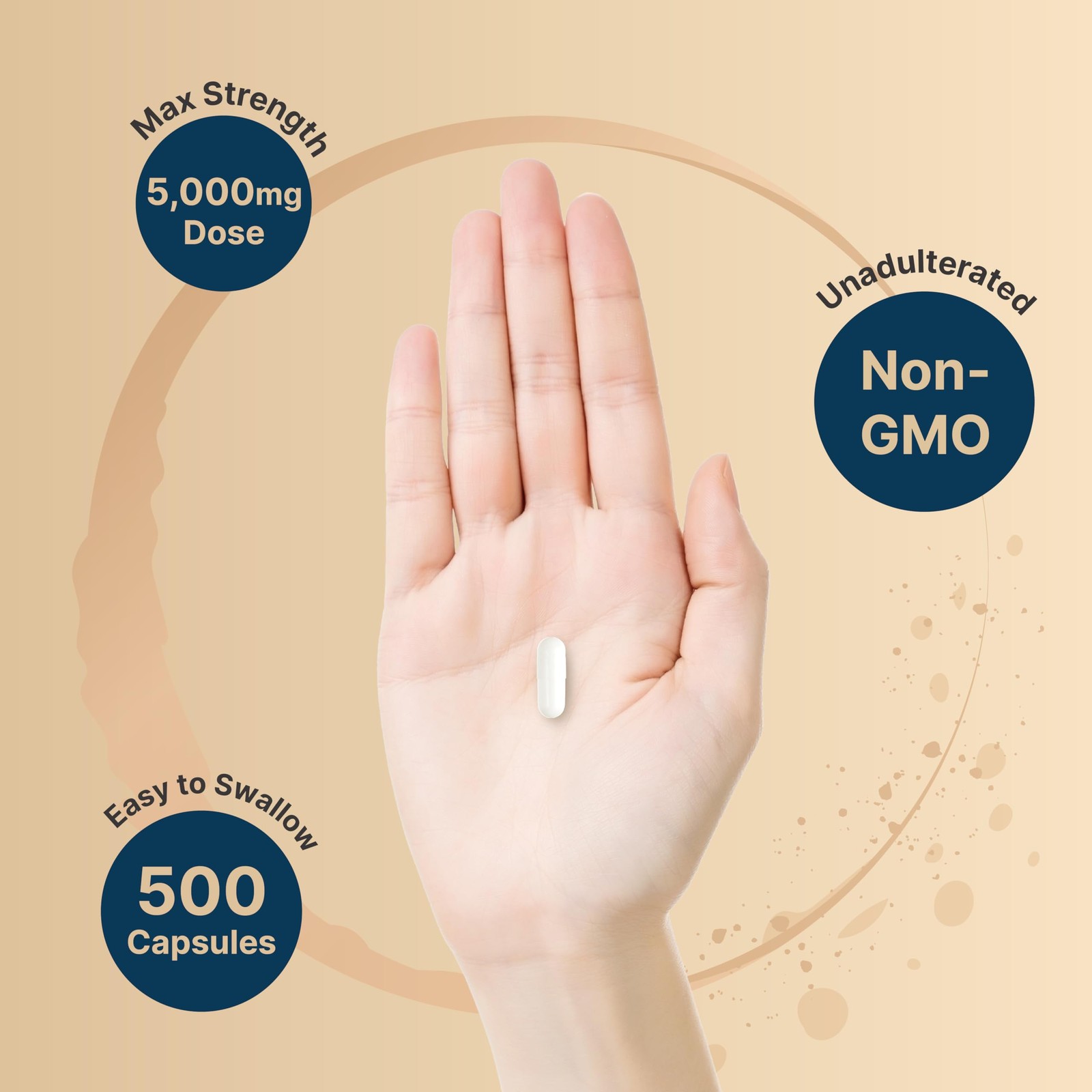 NatureBell Creatine Monohydrate Capsules 5,000mg Per 500 Count (Pack of 1)