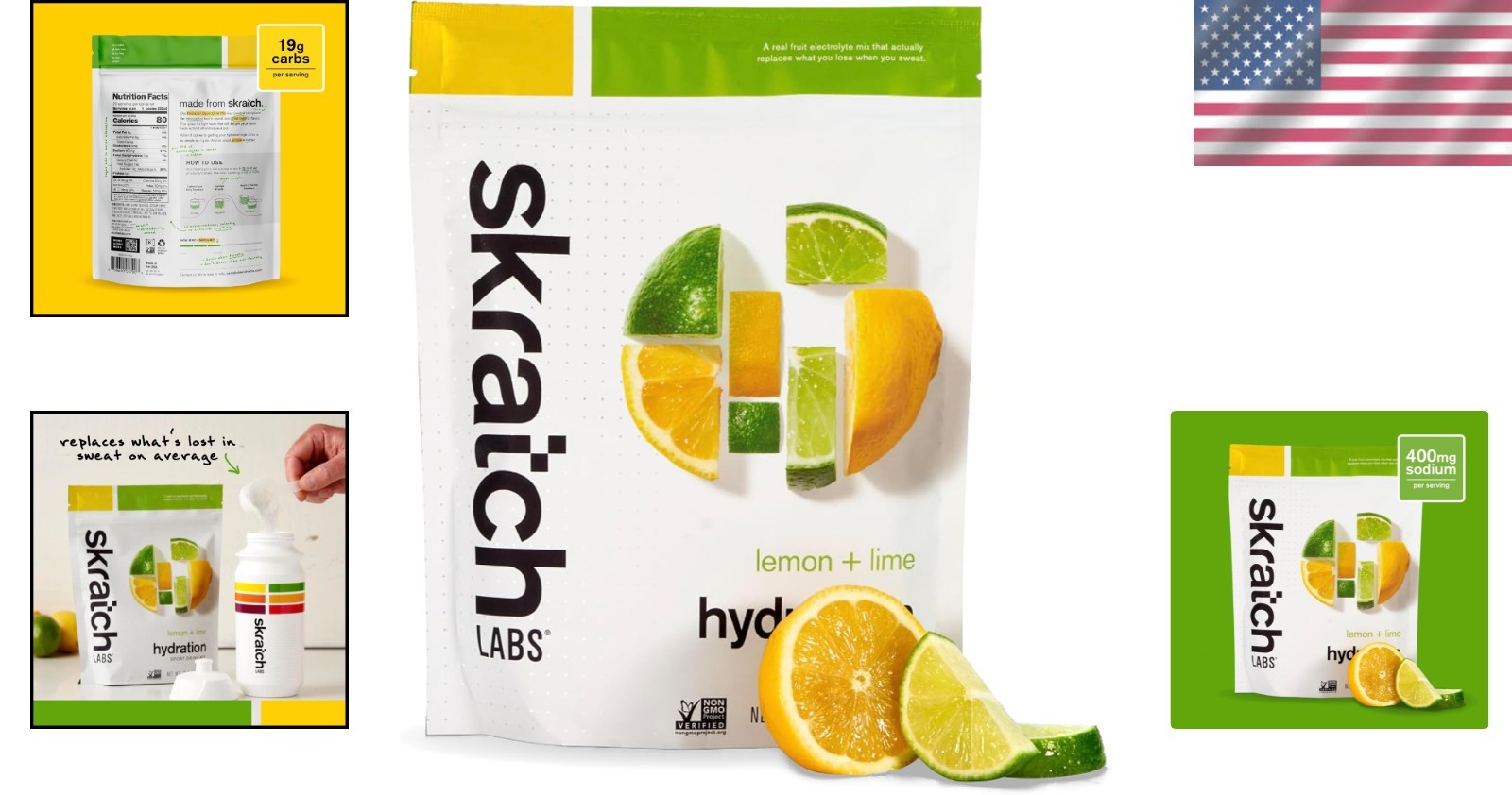 Real Fruit Electrolyte Mix – Lemon Lime Flavor for Quick Hydration | 20 Servings