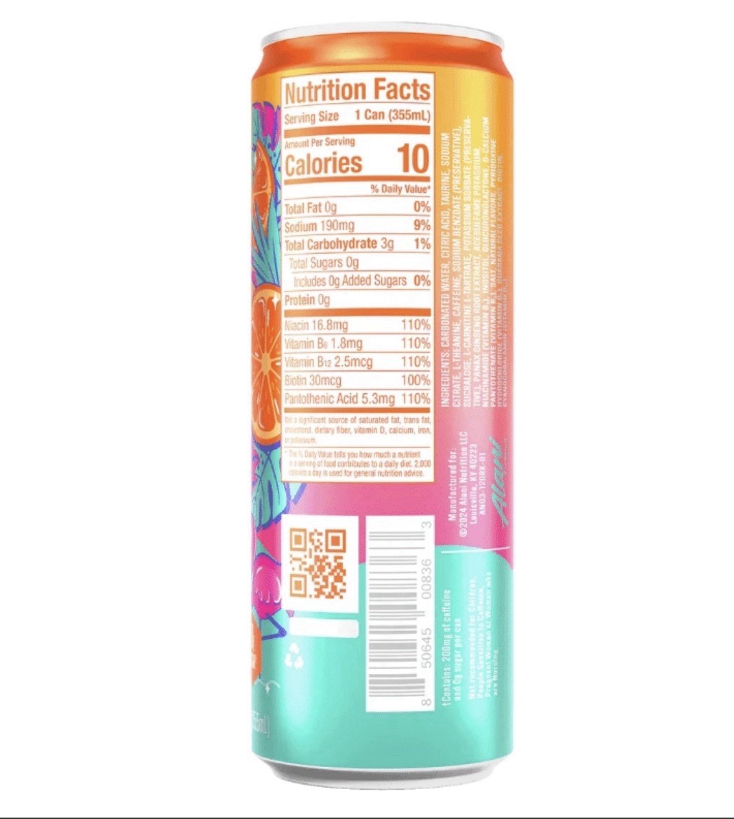 Alani Nu Energy – 4 Pk – 12 oz – Orange Kiss