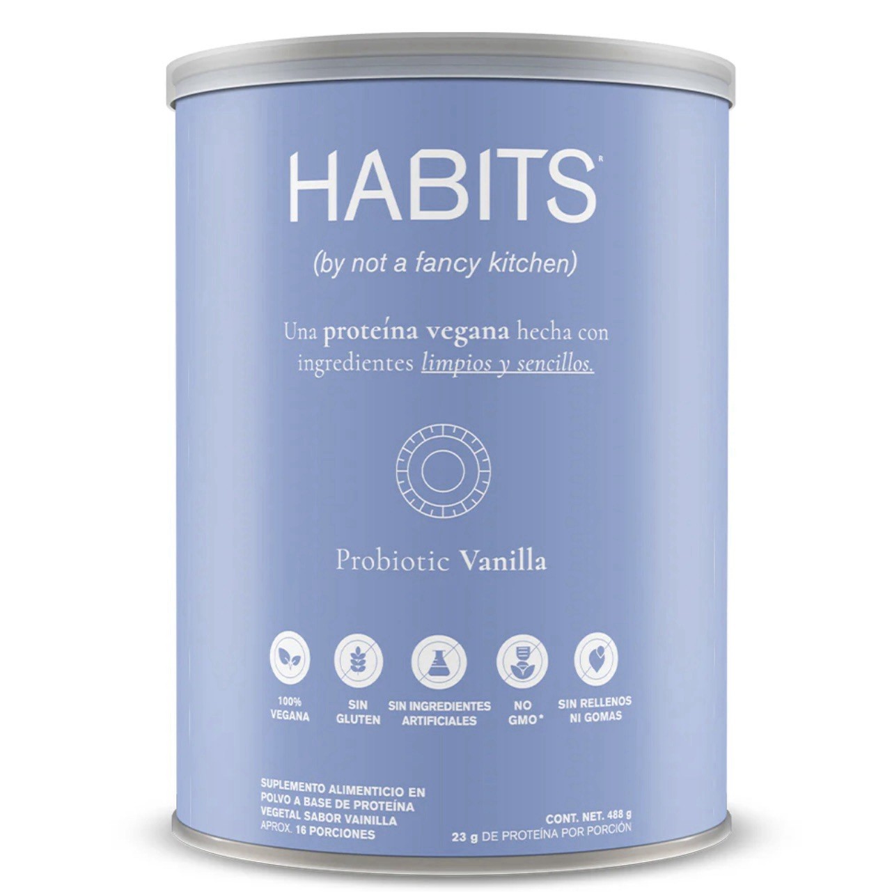 HABITS Vegan Protein Powder Probiotic Vanilla 488g Not A Fancy Kitchen Non-GMO