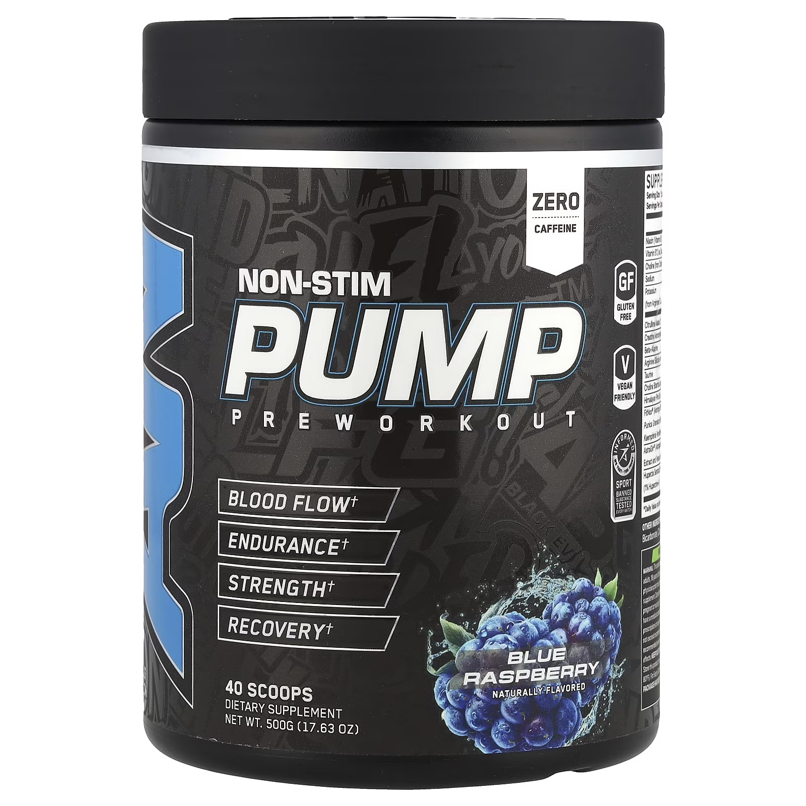 Zero Stim Pre-Workout for Explosive Focus, Energy, and Muscle Pumps | Blue Razz