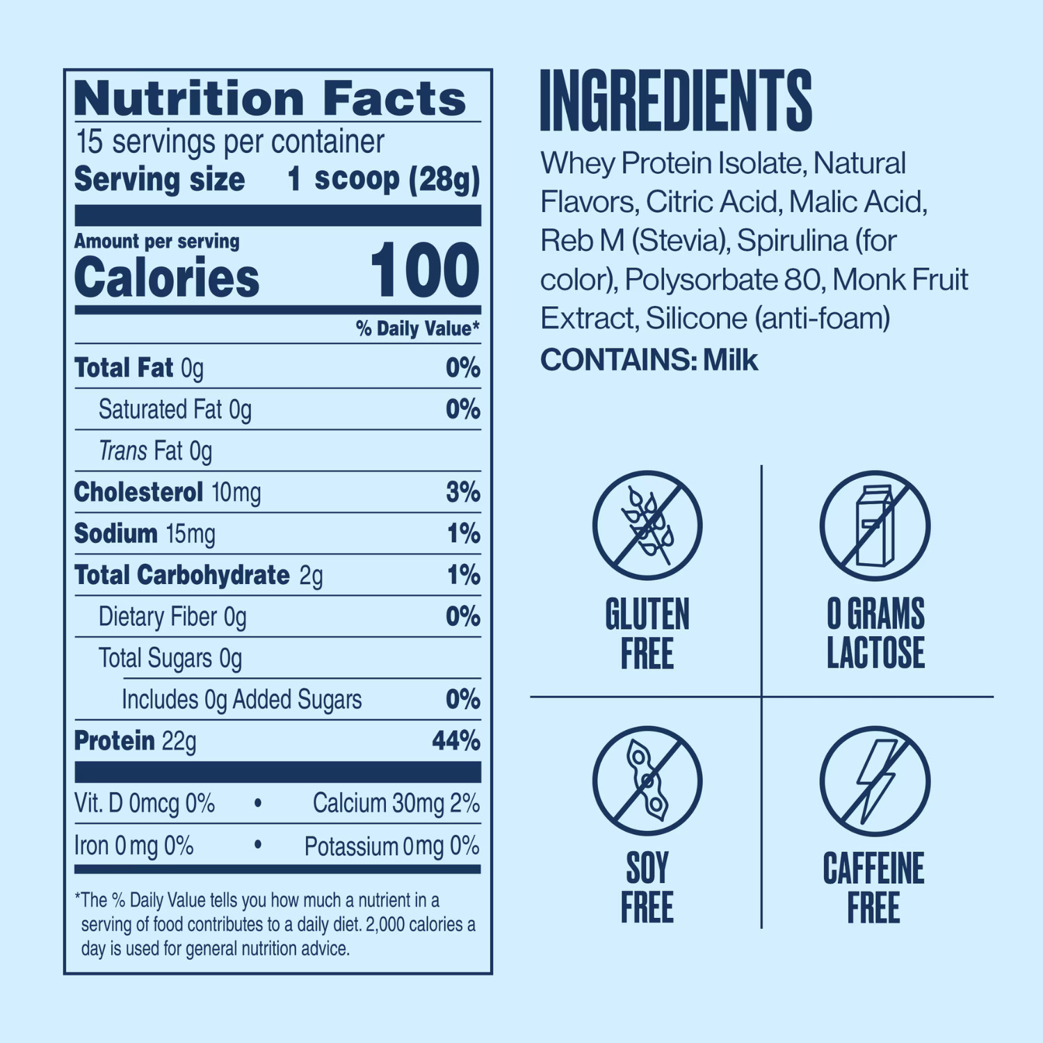 Seeq Clear Protein Powder – Blue Razz Freeze-15 Servings
