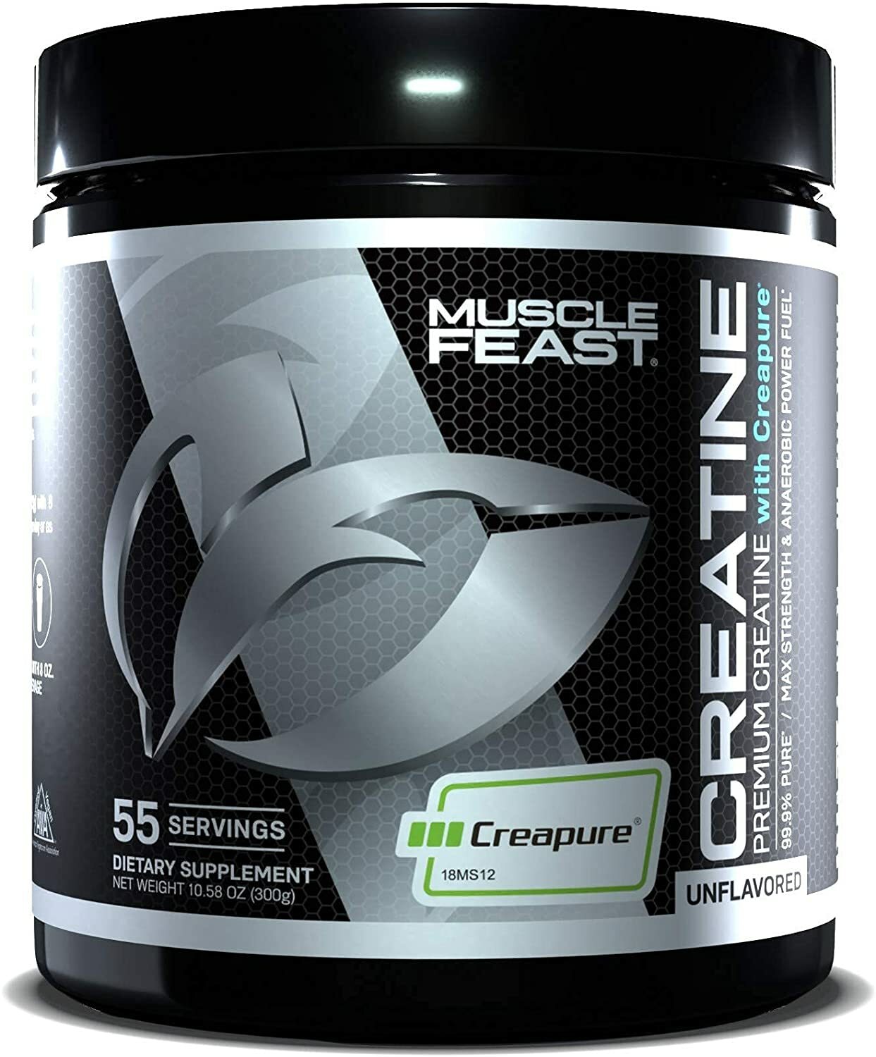 Muscle Feast Creapure Creatine Monohydrate Powder, Keto Gluten-Free, 300G