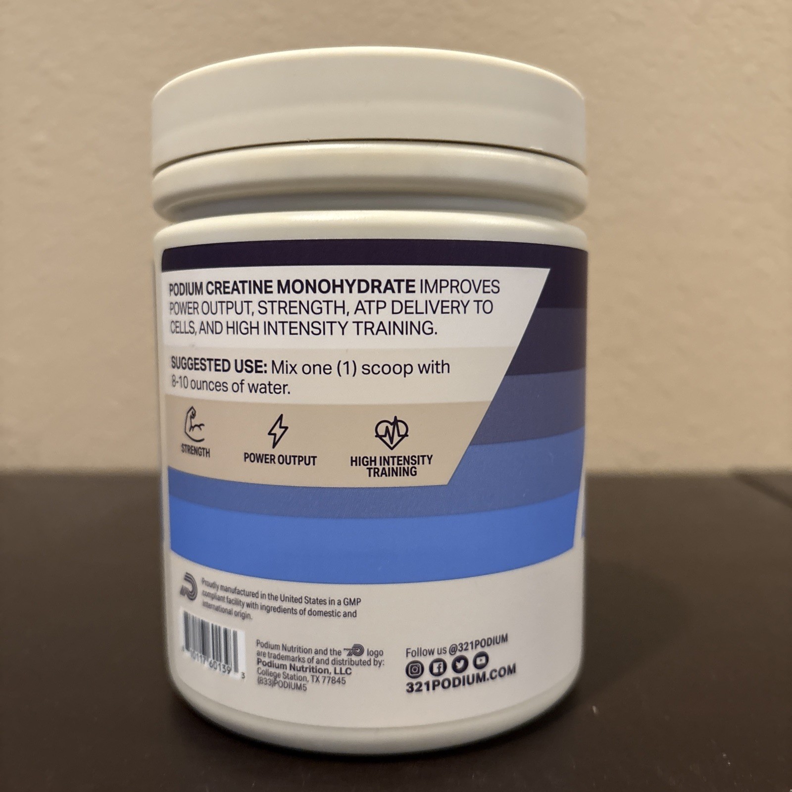 Podium Nutrition Creatine Monohydrate Dietary Supplement Unflavored 7.05oz 01/26