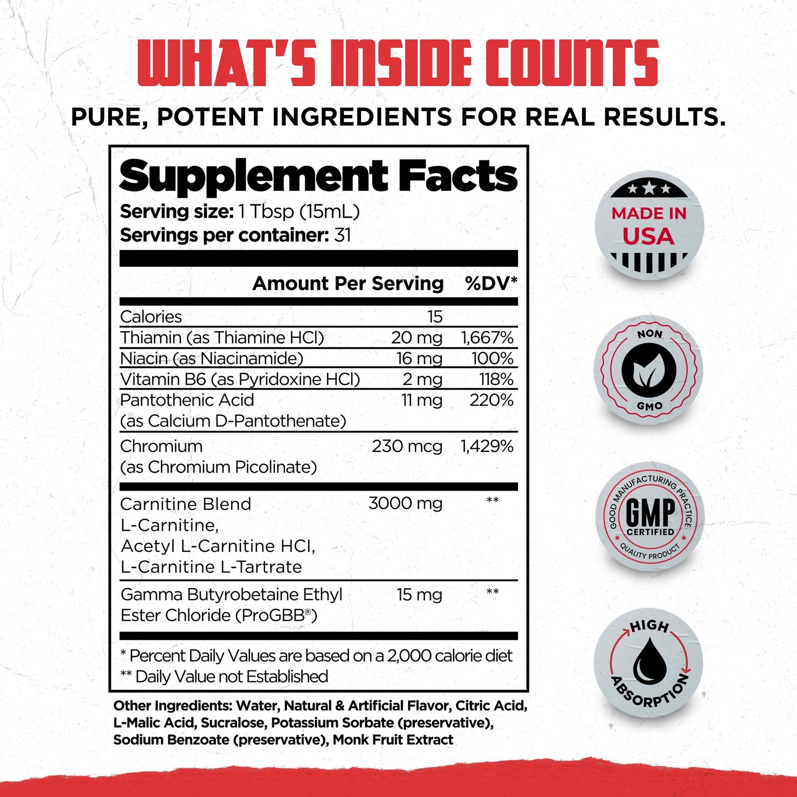 Old School Labs Liquid L-Carnitine 3000 Plus Advanced 4-In-1 Formula Acetyl