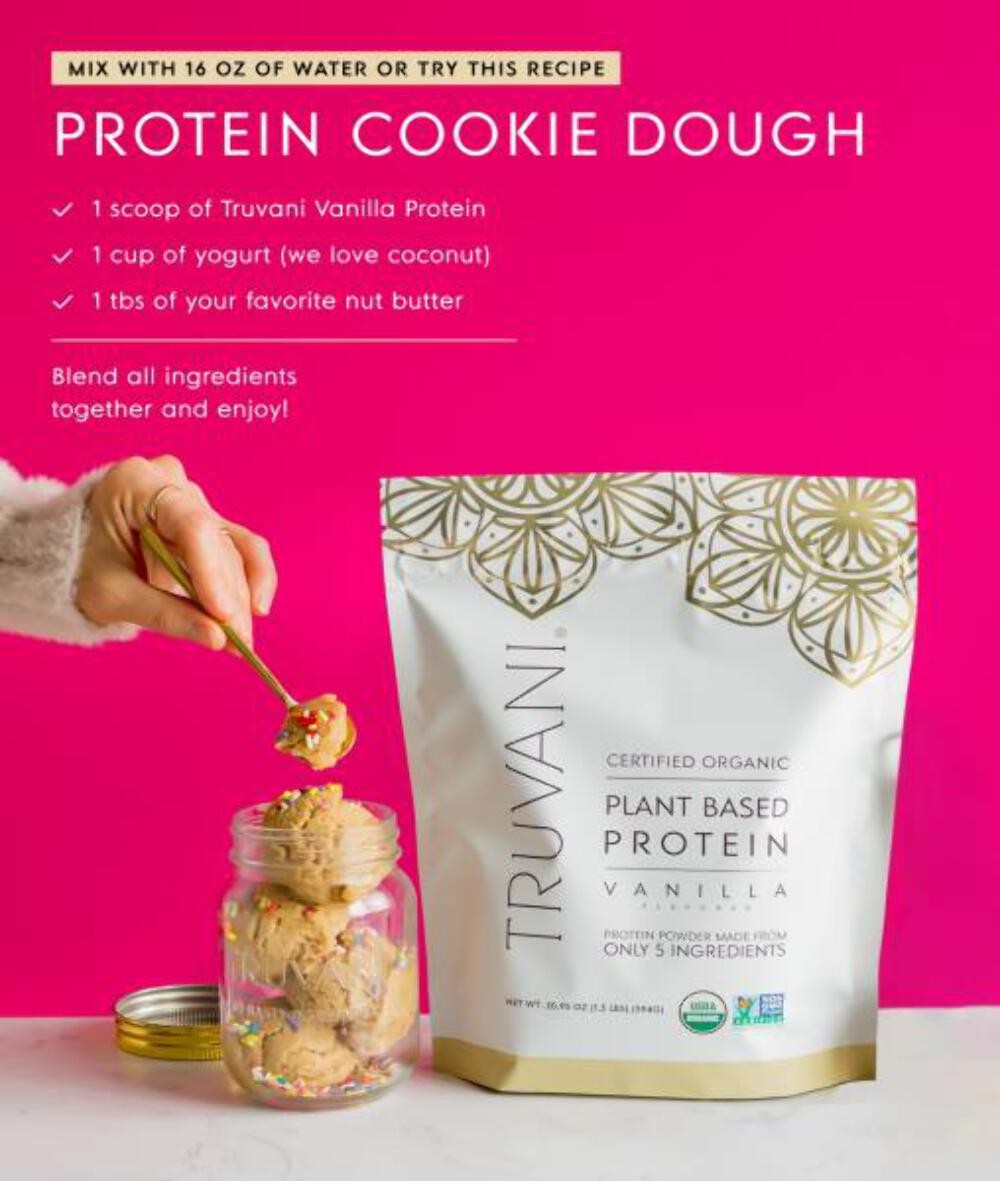 11/26 Truvani Vegan Pea Protein Powder | Vanilla | 20g Organic Plant Based Prote