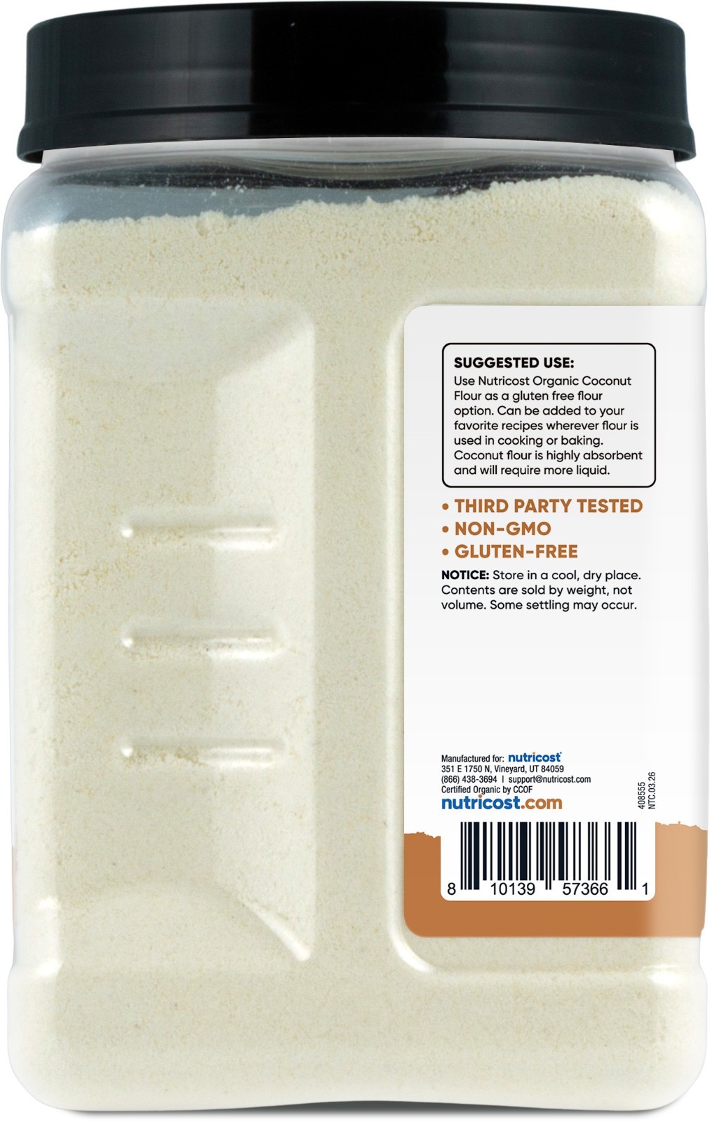 Nutricost Pantry Organic Coconut Flour (2 LB) – Gluten-Free, GMO-Free
