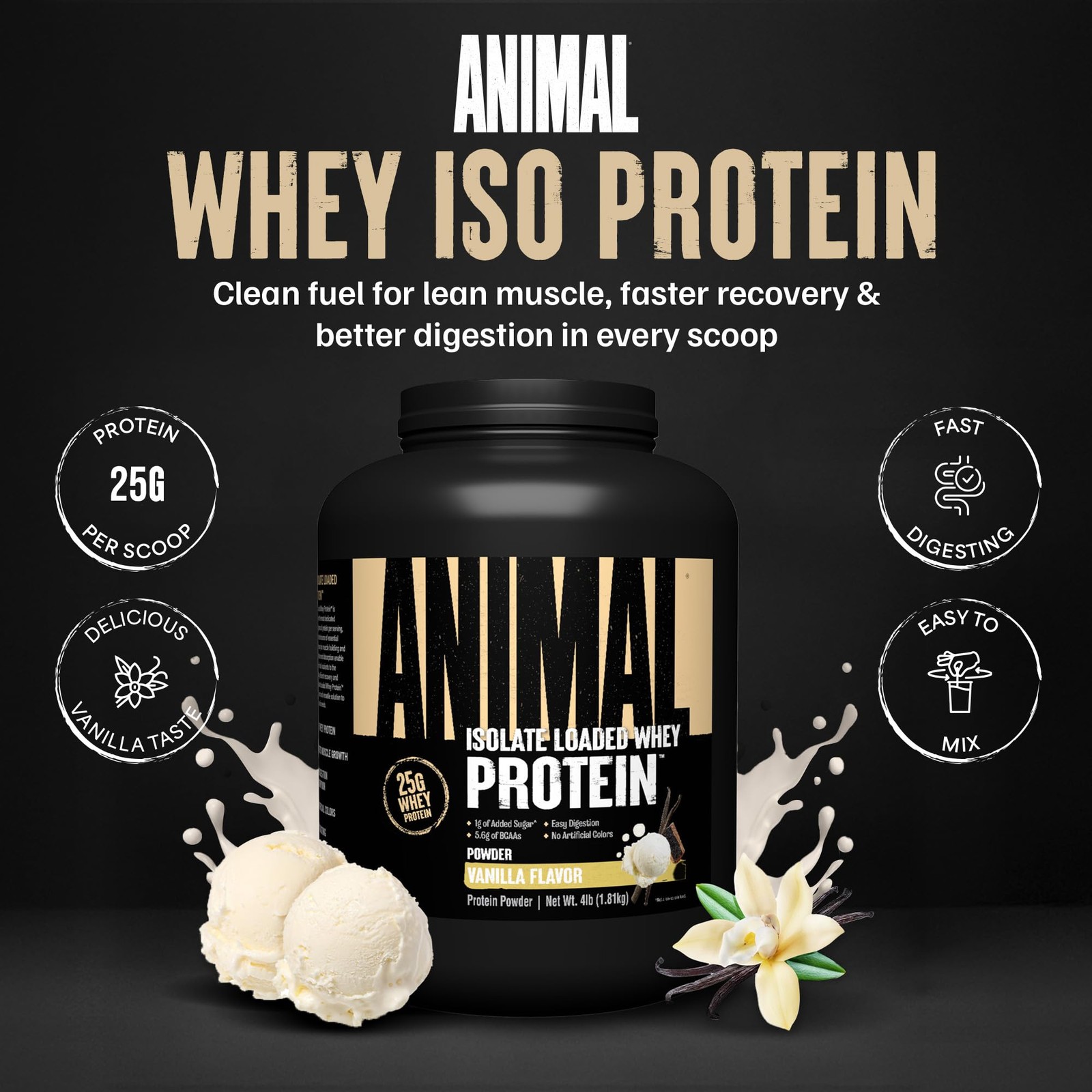Whey Isolate Protein Powder – Loaded for Pre & Post Workout Muscle Builder an…