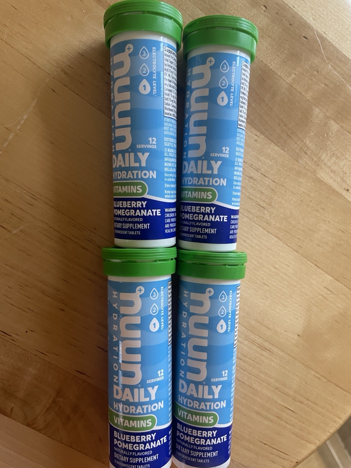LOT x 4 NUUN Hydration Tablets BLUEBERRY POMEGRANATE Electrolyte Drink Mix *7/26