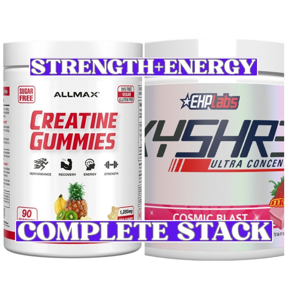 Allmax Creatine Gummies Tropical Fruit Punch + EHP Labs OxyShred Ultra