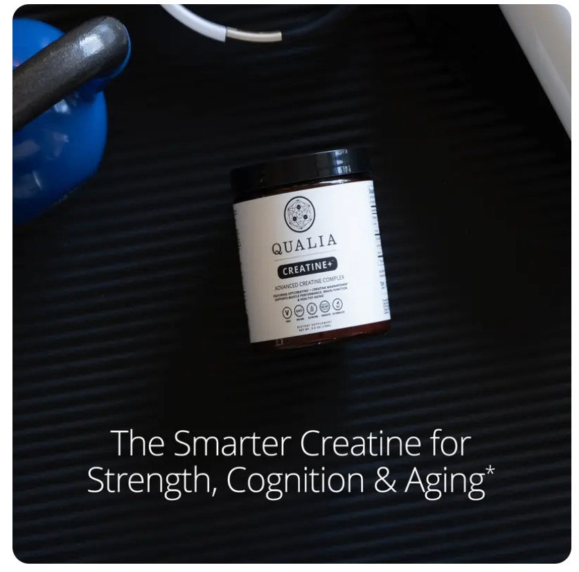Qualia Creatine+ Advanced Creatine Powder Vegan Non-GMO Unflavored 5.6 oz, 03/28