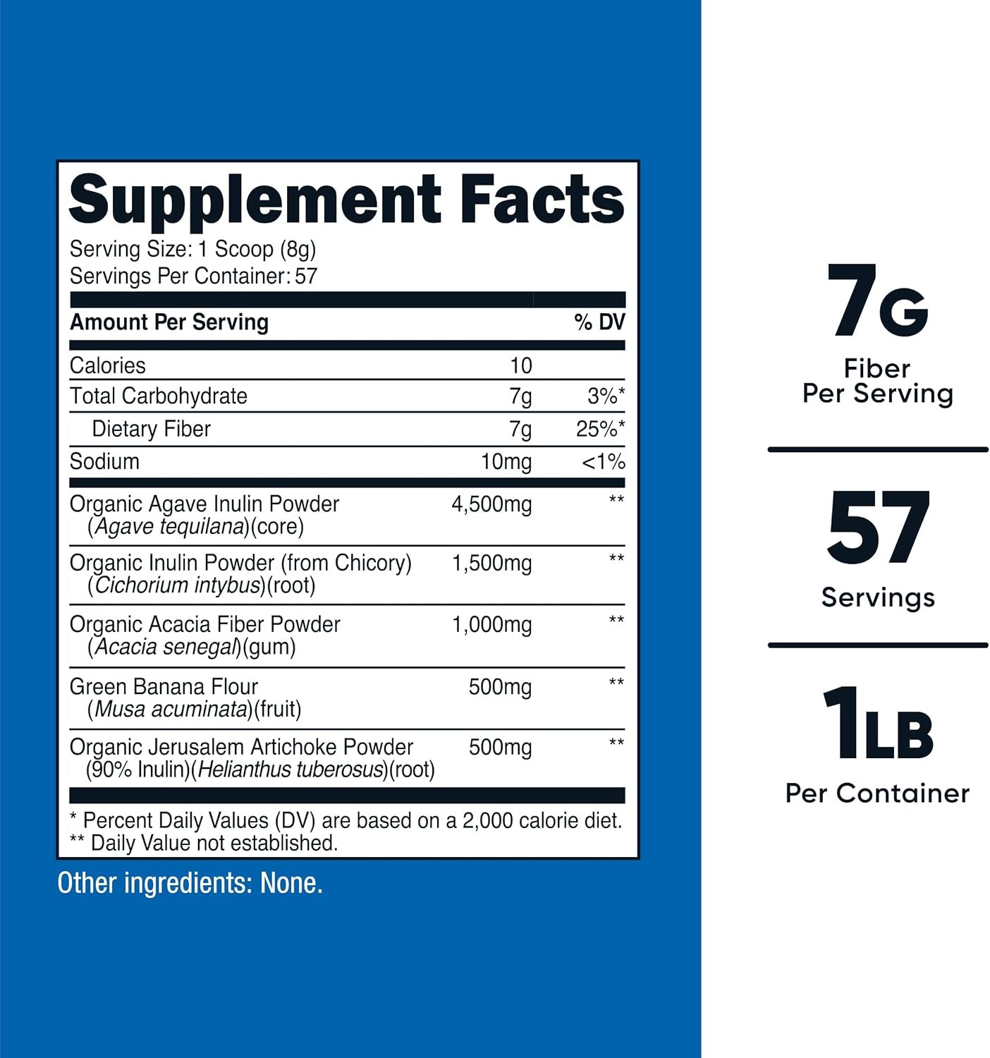 Nutricost Prebiotic Fiber Powder 1lb Unflavored Vegan Free Shipping