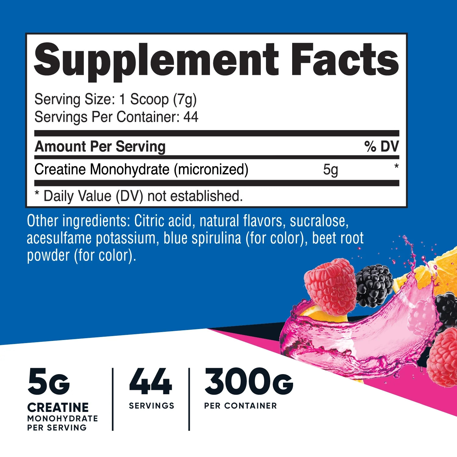 Creatine Monohydrate Powder (Shaq’S Berry Blast, 300 Gram) – Micronized Creatine