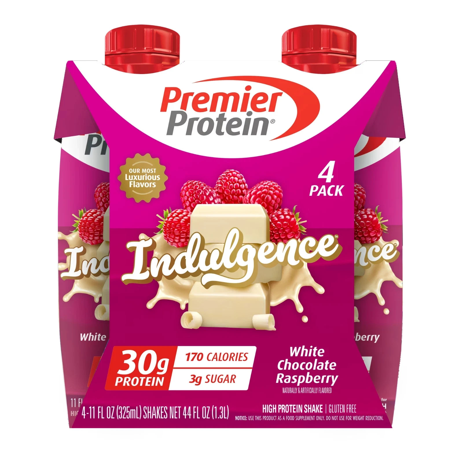 Premier Protein Indulgence Protein Shake, White Chocolate Raspberry, 30g 12 Ct