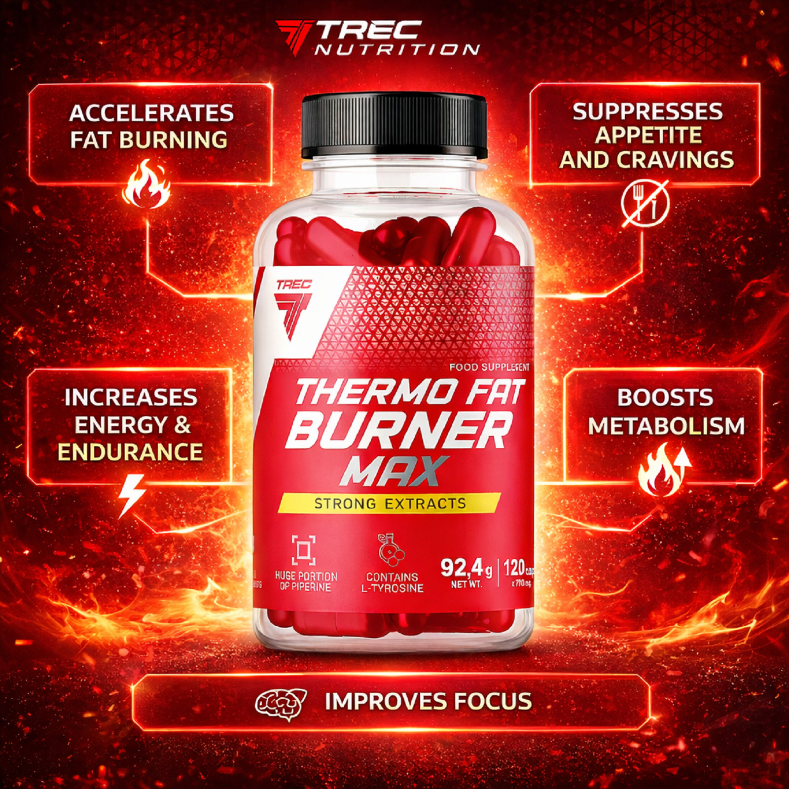 THERMO FAT BURNER – Guarana Green Tea Chromium For Fast Weight Loss And Slimming