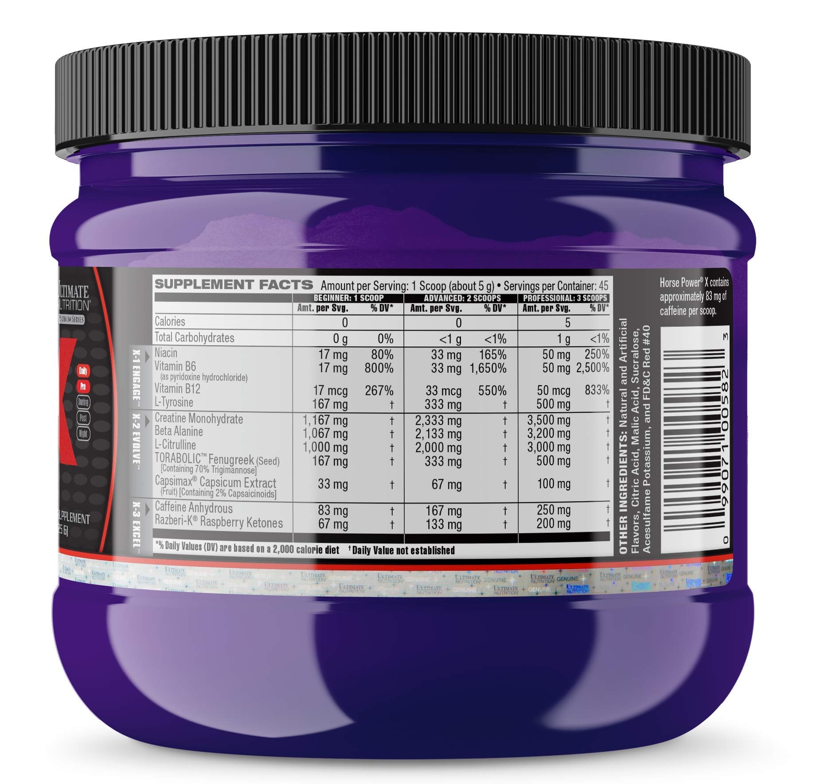 Ultimate Nutrition Horse Power X, Concentrated Pre Workout Supplement