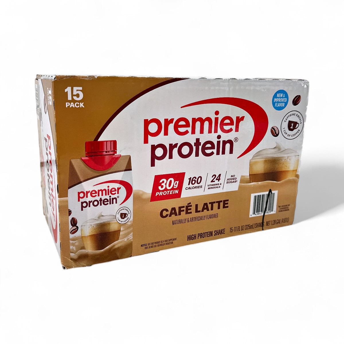 Premier Protein 30g High Protein Shake, Café Latte 11 fl oz – 15 Pack