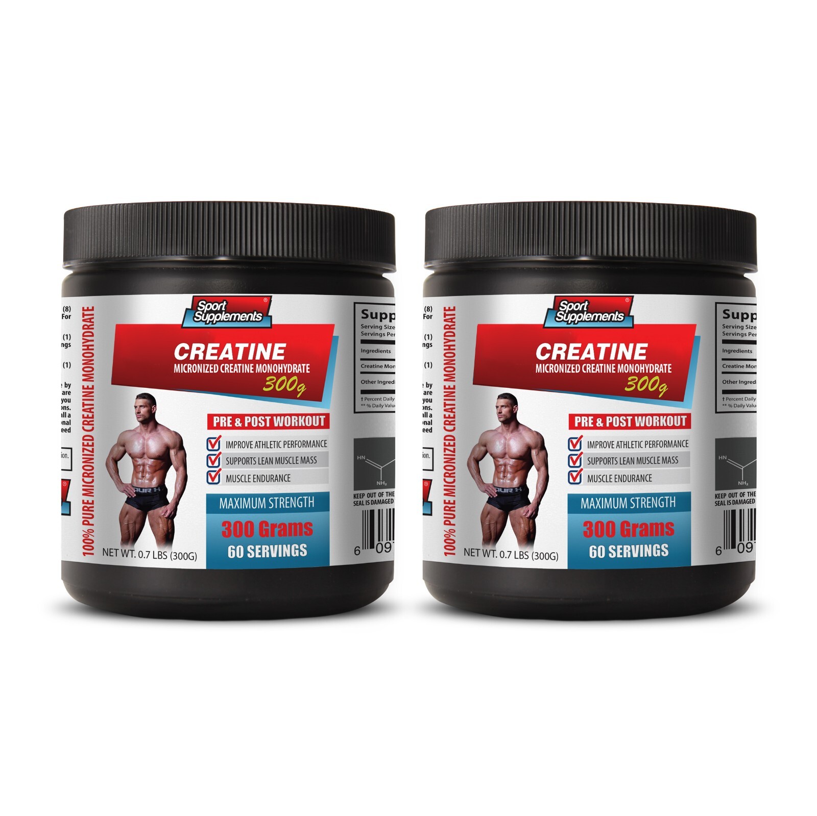 Unflavored, Creatine Monohydrate – MICRONIZED CREATINE – 2 Bottle 600G