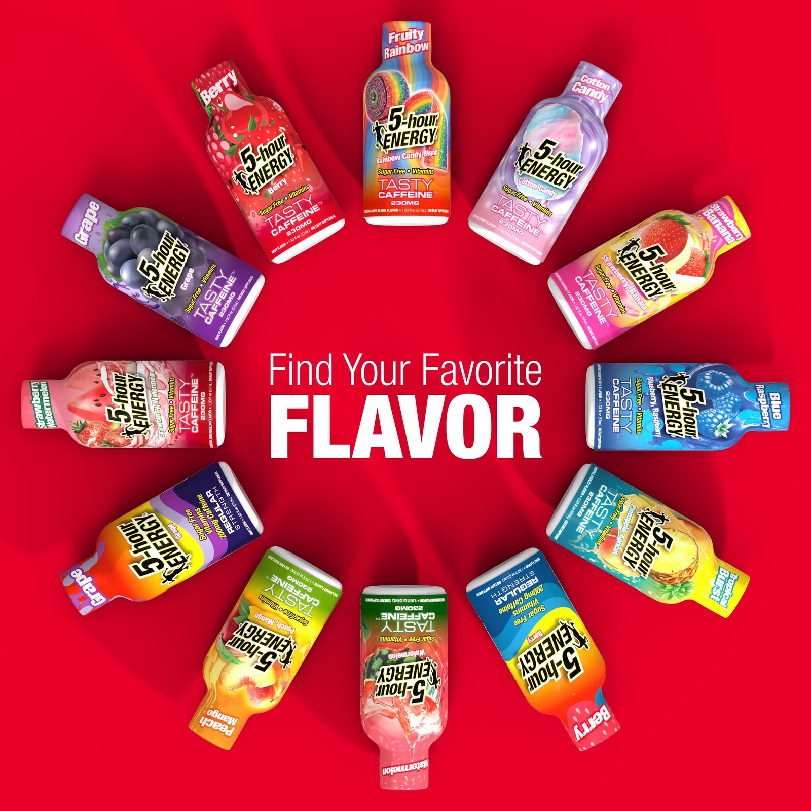 5-hour ENERGY CHERRY Flavor, 20 Count, 1.93 Fl Oz 20 Bottles – Single Flavor