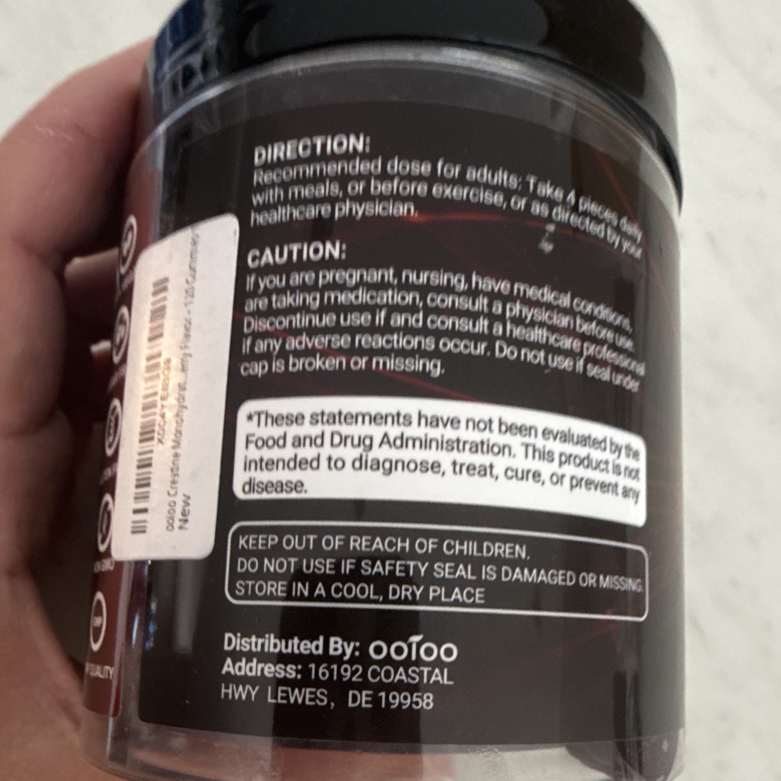 ooToo Creatine Monohydrate Gummies 120 Mixed Berry Vegan Sugar Free 9000mg
