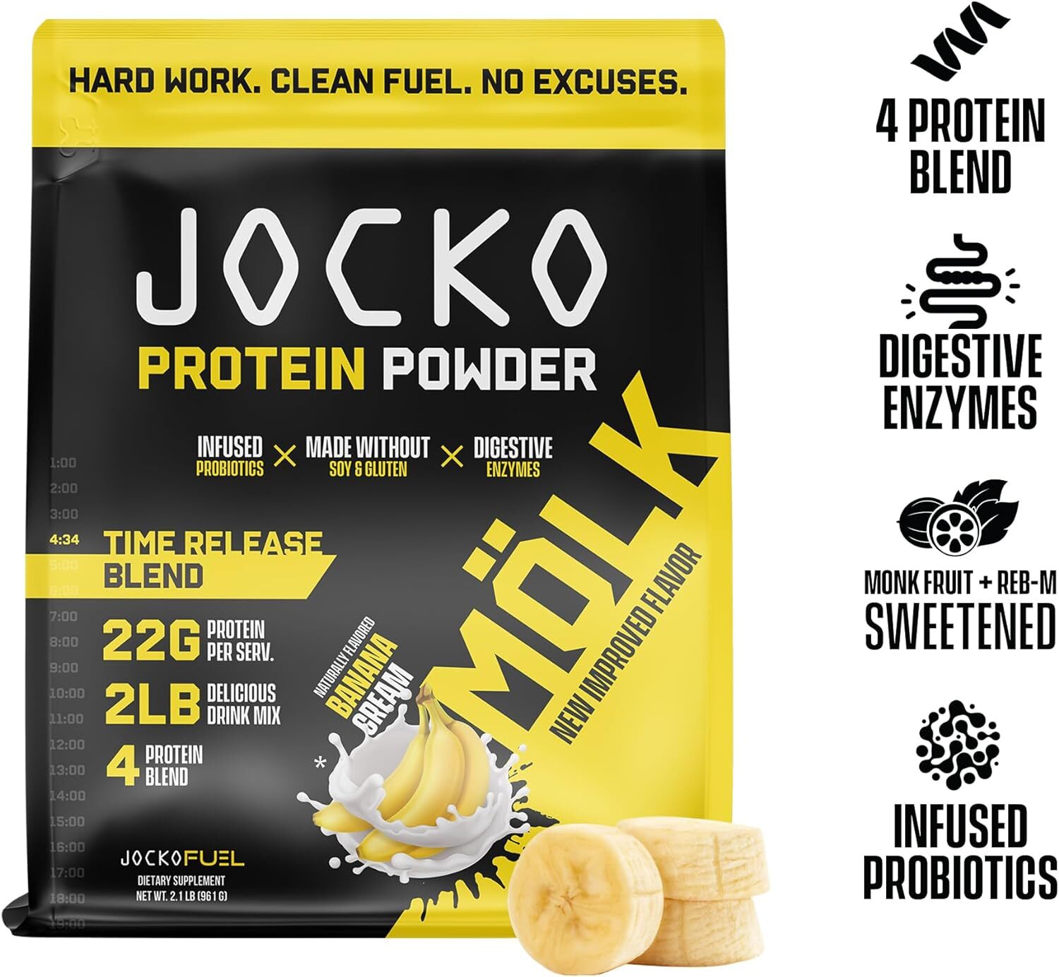 Jocko MOLK Whey Casein Protein Blend Powder 22g Protein 2lb Tubs Pick Flavor New