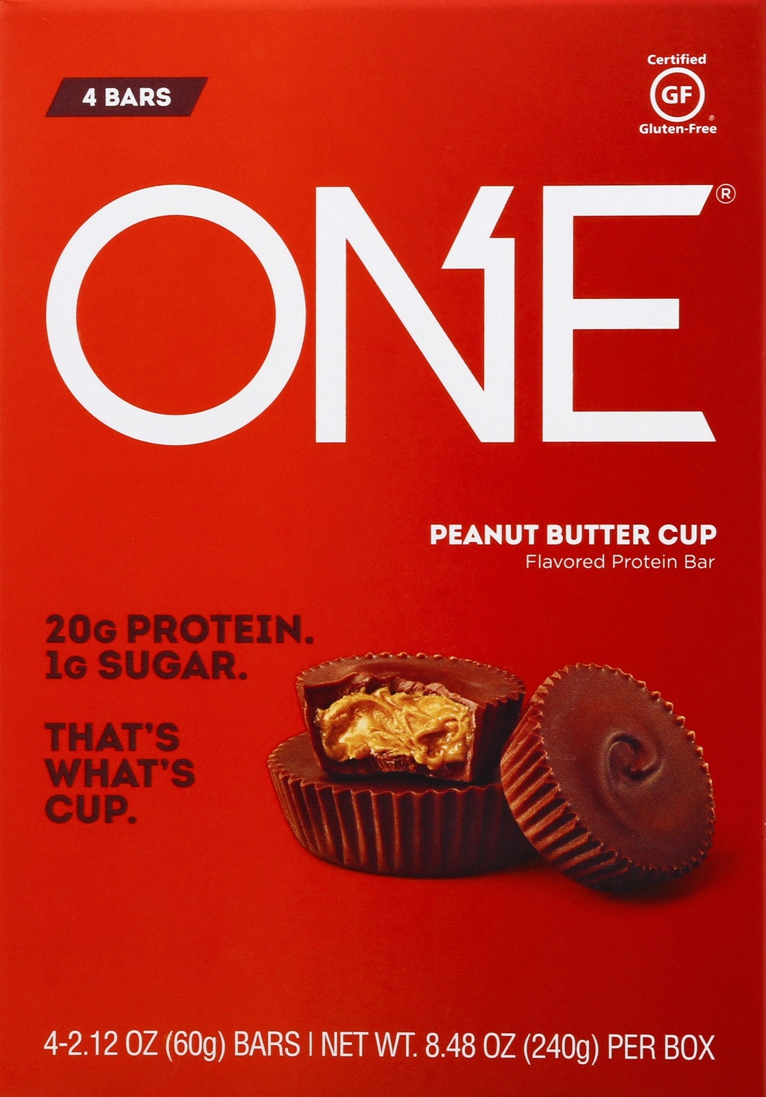 One Peanut Butter Cup Protein Bar – 4-2.12 Oz (Pack of 6)