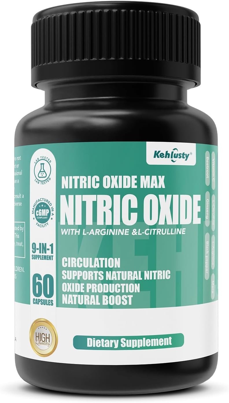 Ultimate Muscle Pump & Energy Booster – 7-in-1 Nitric Oxide Capsules, 60 Count