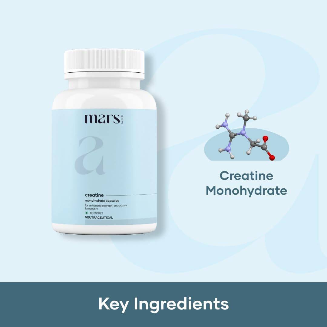 Mars Micronized Creatine Monohydrate Caps: Powered with Shilajit (120 N)