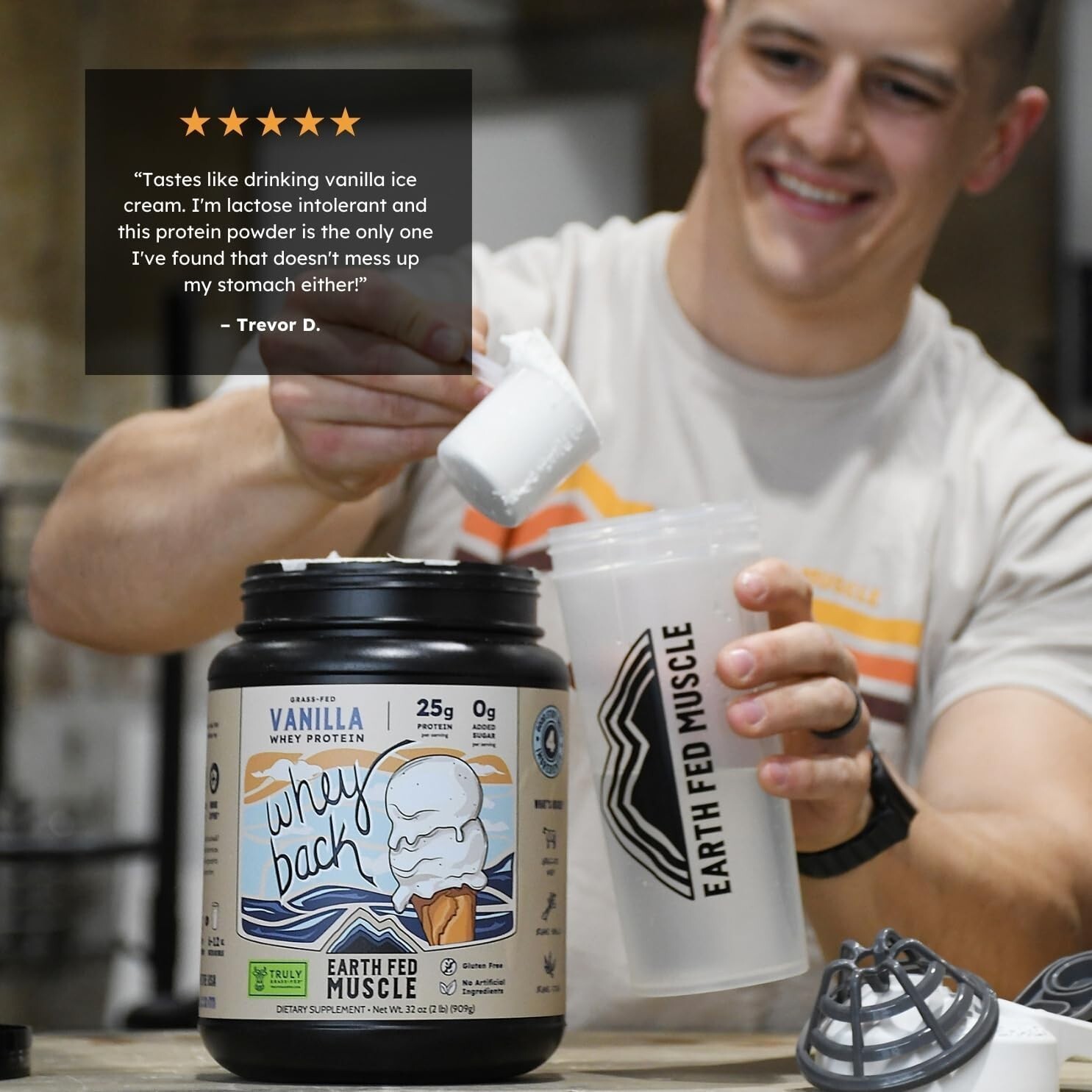 Vanilla Whey Protein Powder 2lb – Truly Grass Fed, No Additives, Easy Blend