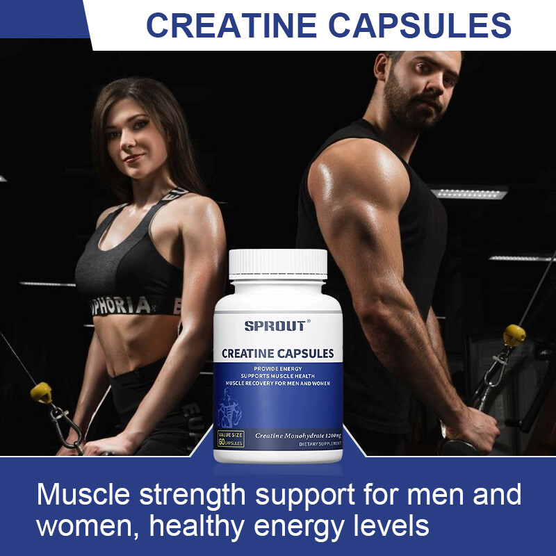 Creatine Monohydrate 60 Capsules – 1200 mg Per Serving