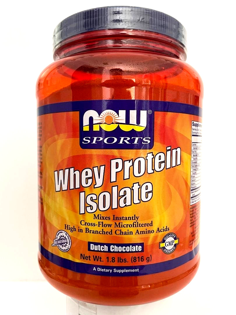 Now Sports, Whey Protein Isolate 50 g. per servings, Dutch Chocolate 1.8 Lb.