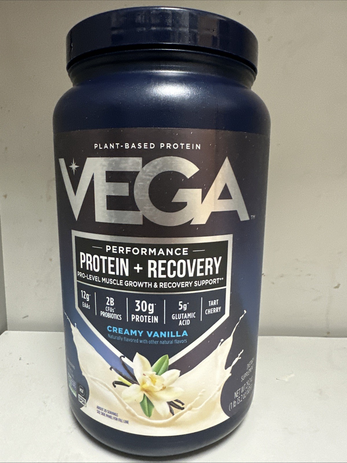 Vega Protein Powder + Recovery – 30g Plant Based Protein – Creamy Vanilla