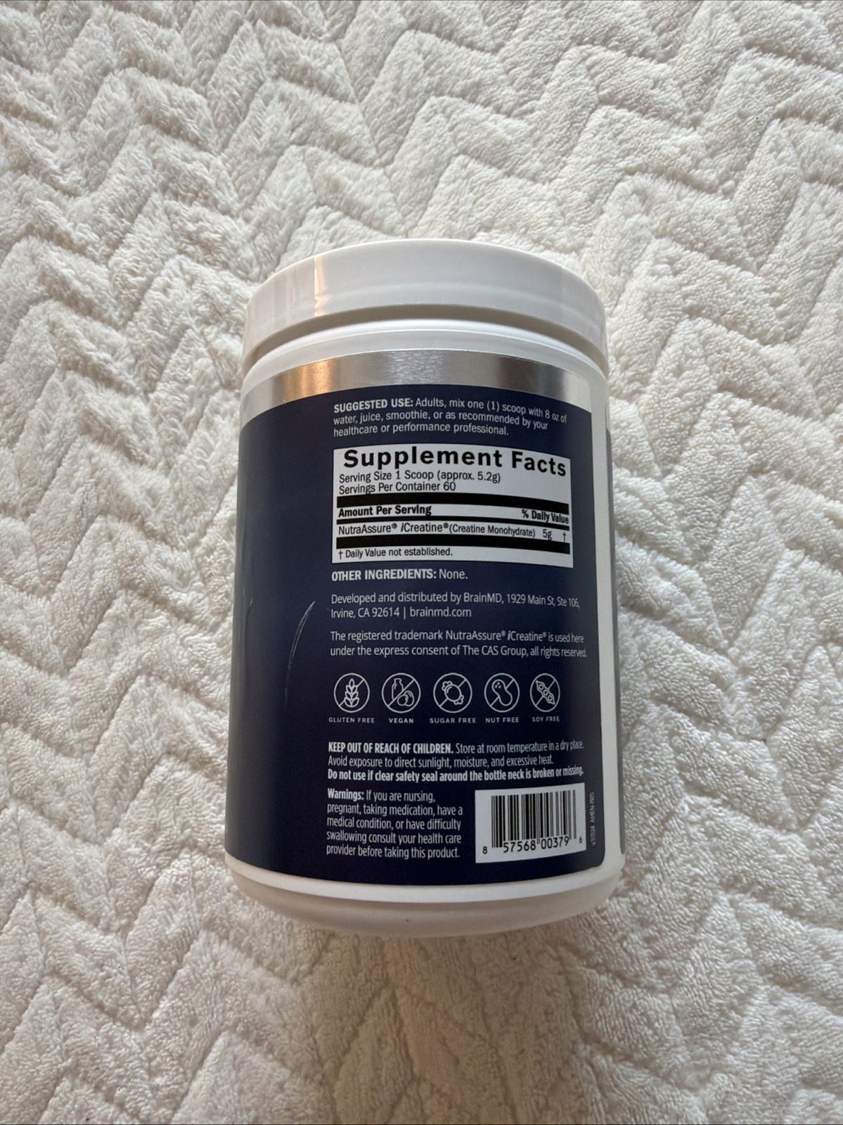 BrainMD Smart Creatine+ Instantized Creatine Monohydrate Unflavored 309g NEW