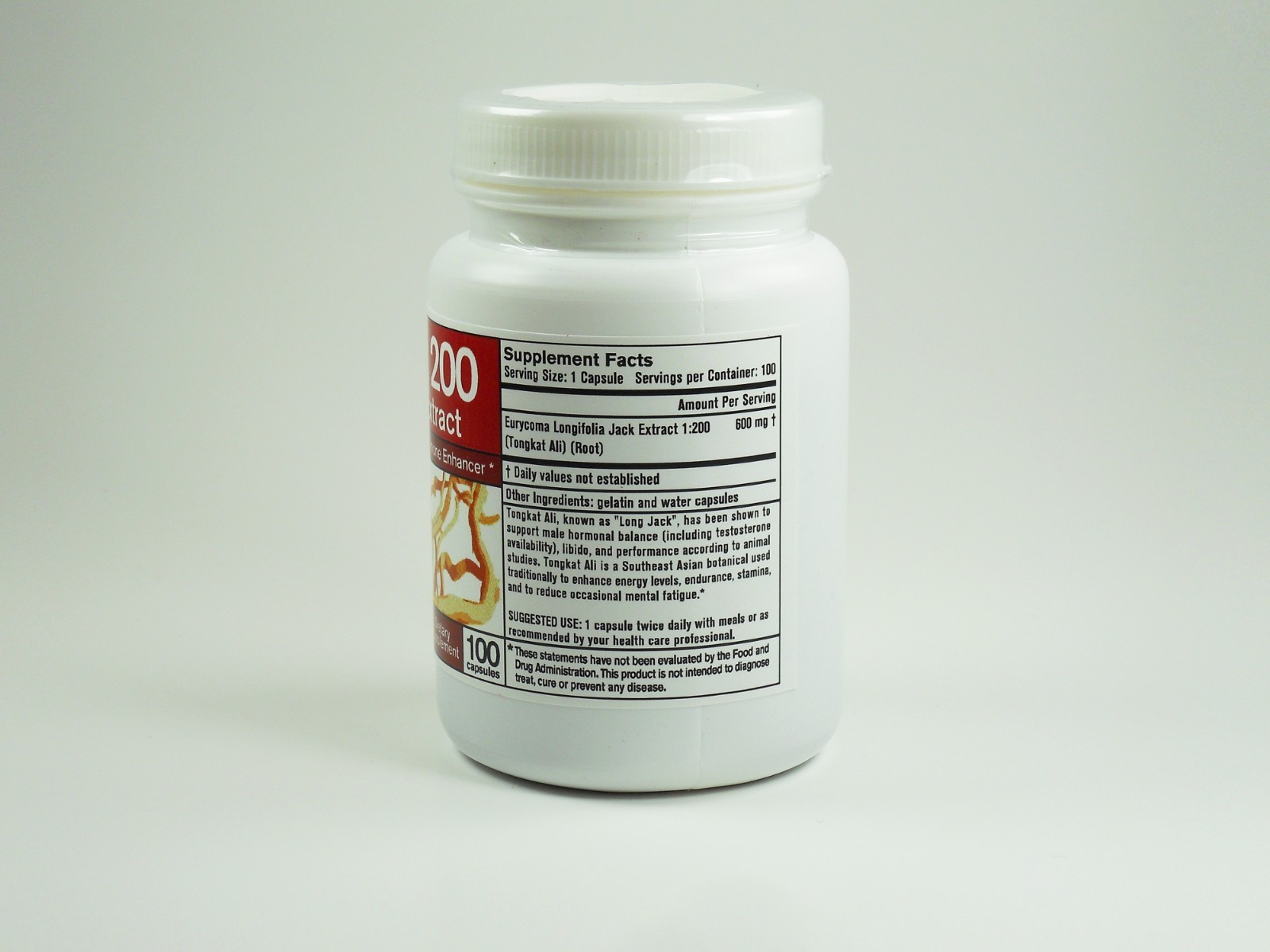 Eurycoma Longifolia (LongJack) – 1:200 EXTRACT – 600mg 100 Capsules – Indonesia